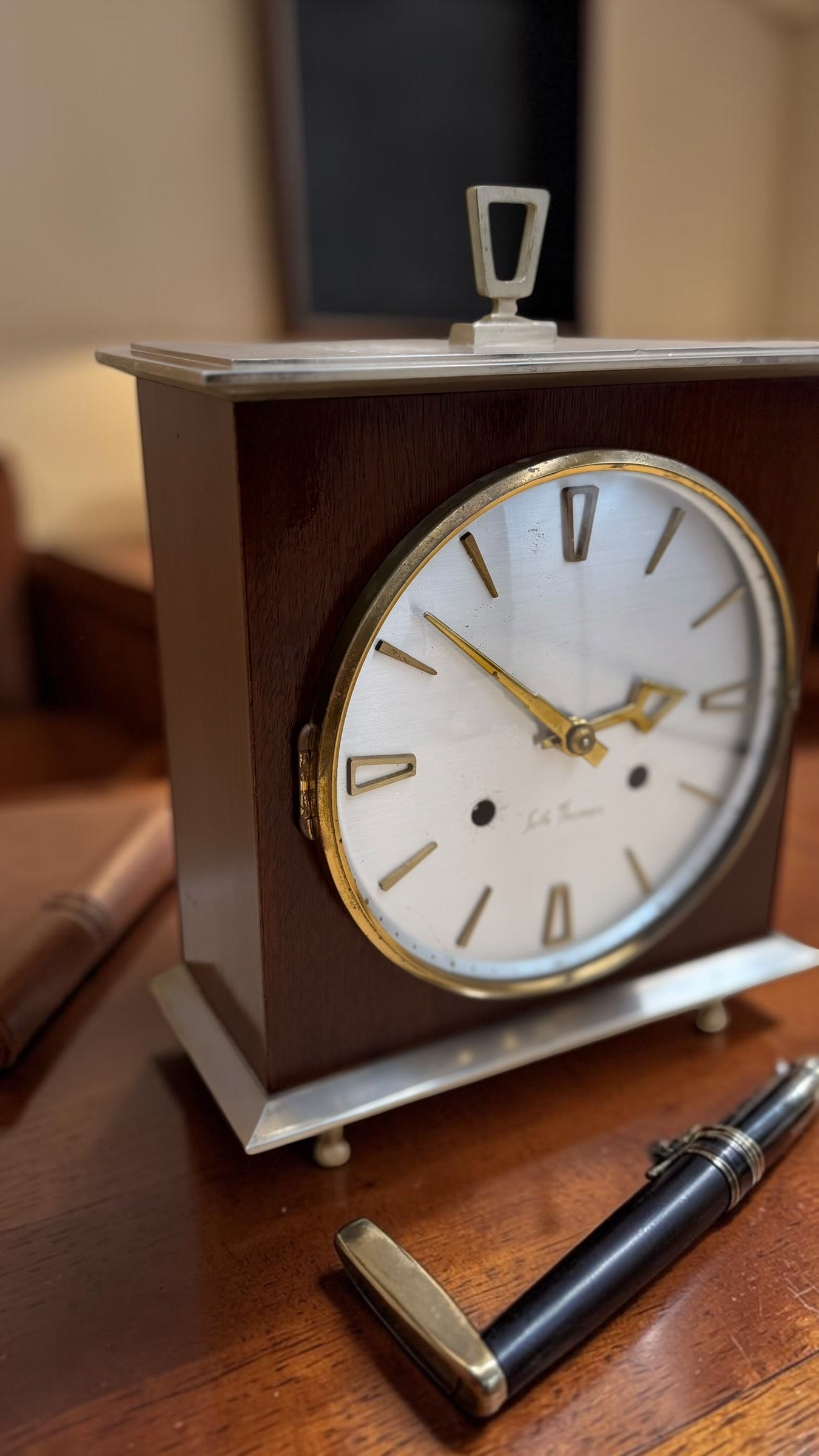 Vintage Seth Thomas Mantel Clock – Mid-Century Modern, German Movement