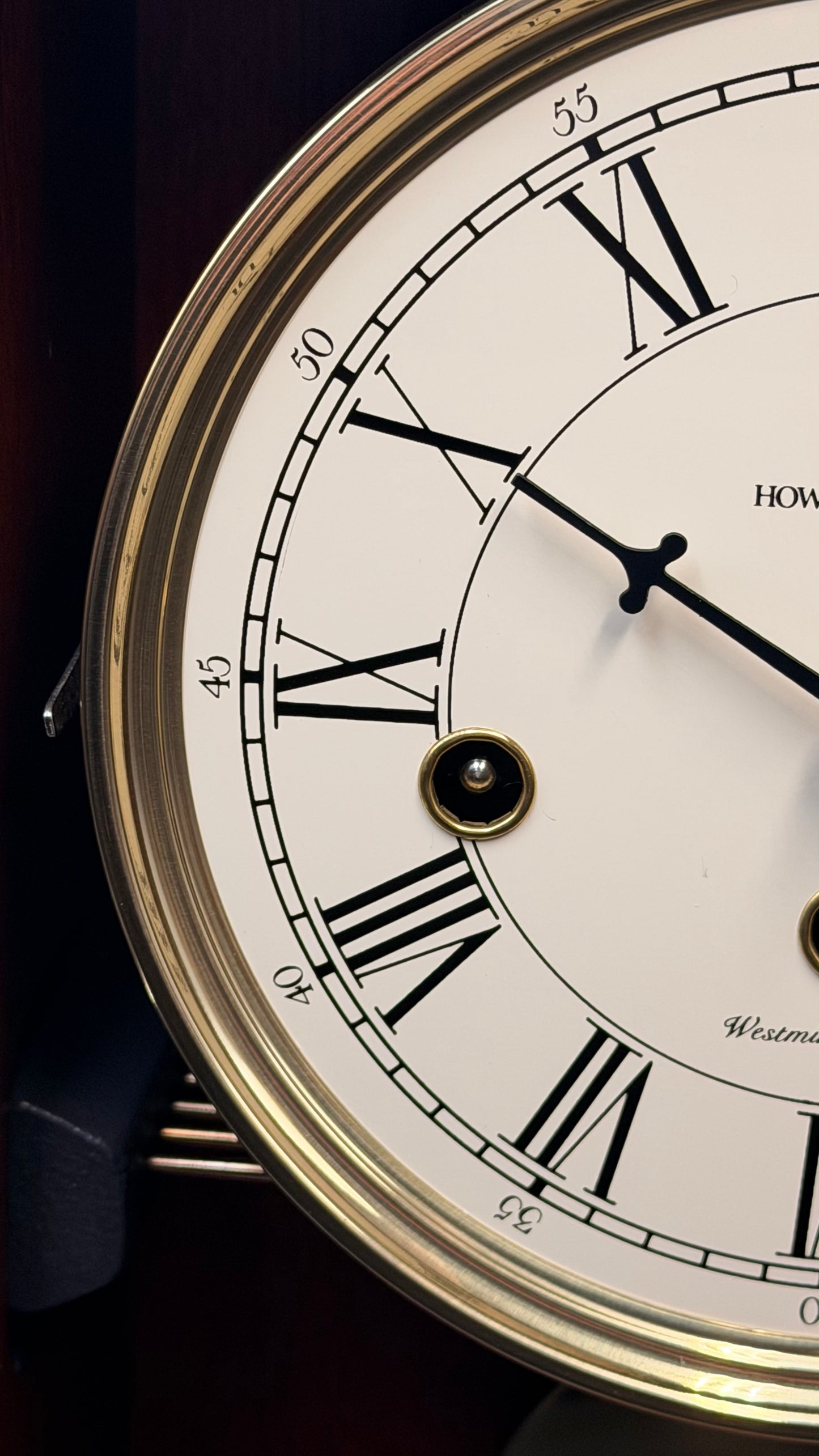 Vintage Howard Miller Westminster Chime Mantel Clock – German Hermle Mechanical Pendulum Movement