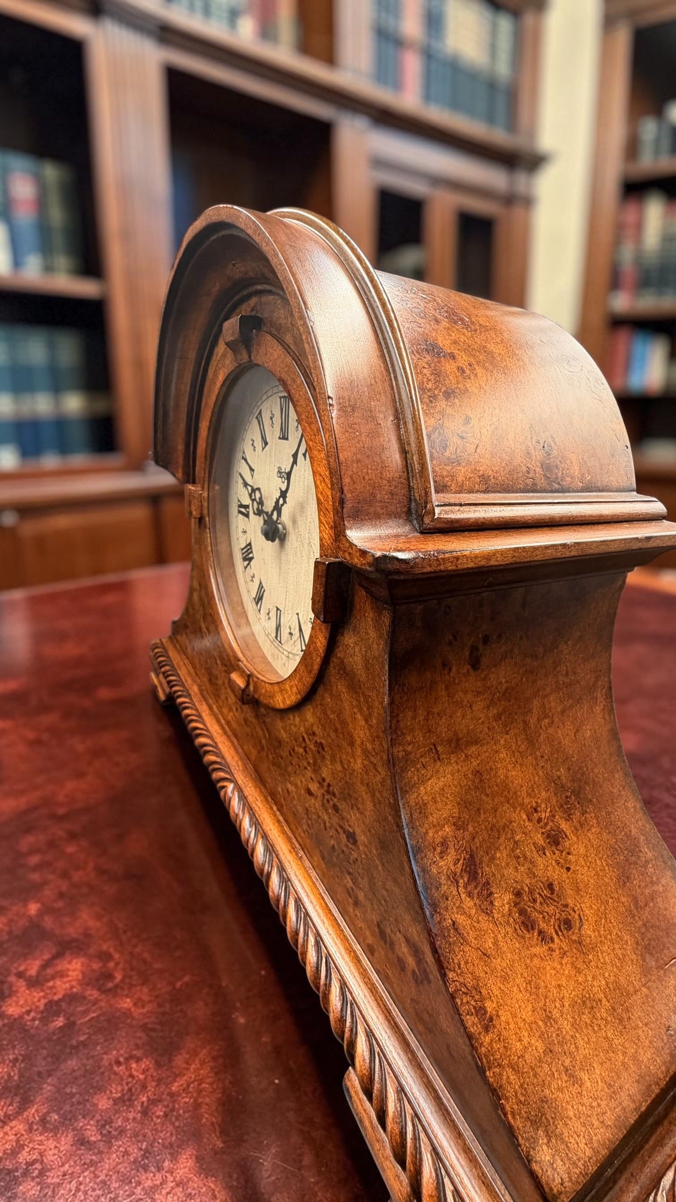 Vintage Sligh Quartz Mantel Clock Hermle Dual Chime Westminster Ave Maria Auto Night Shutoff