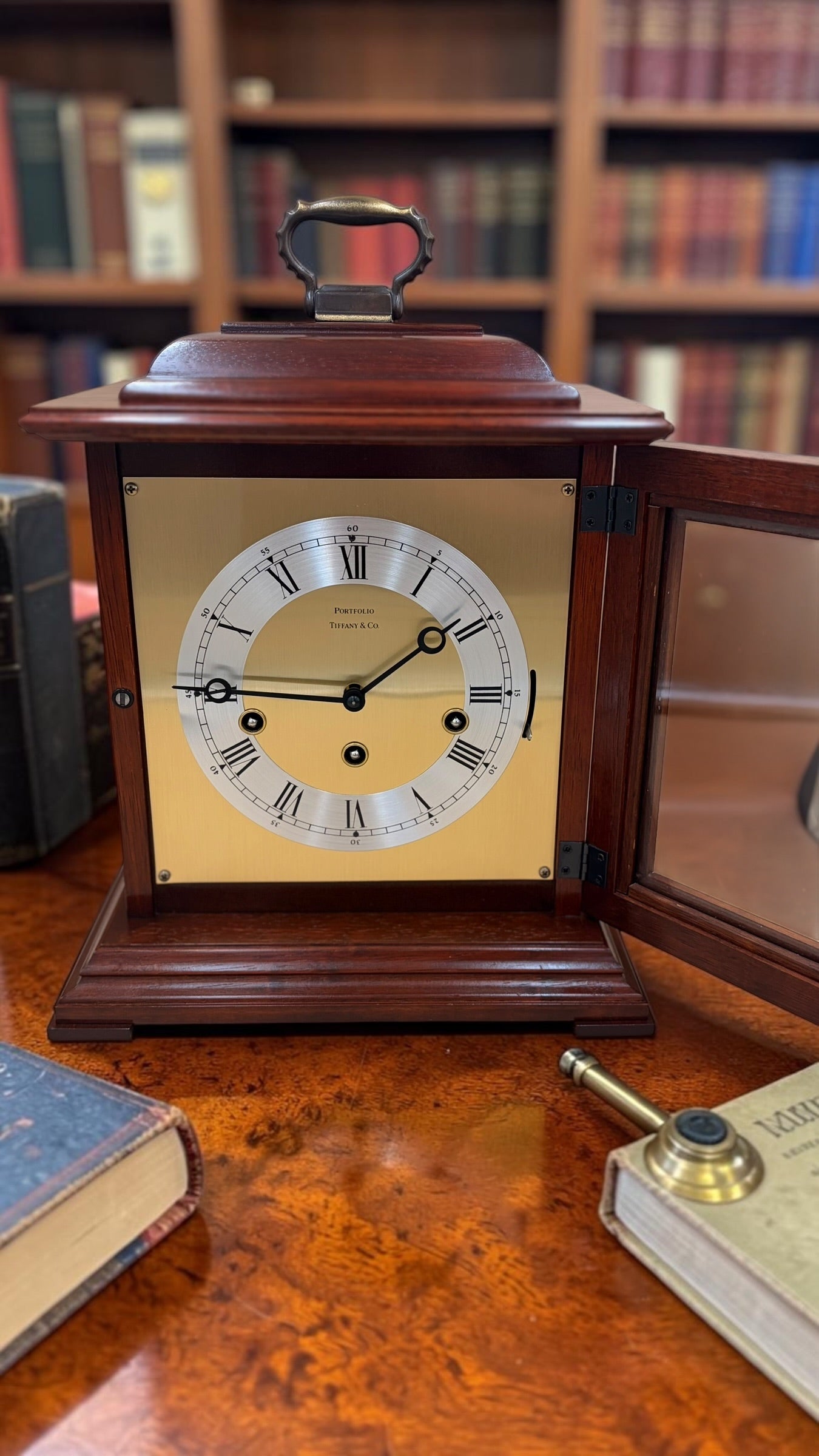 Tiffany & Co. Mechanical Mantel Clock – Chiming Bracket Clock – Freshly Serviced – With Original Tiffany Paperwork