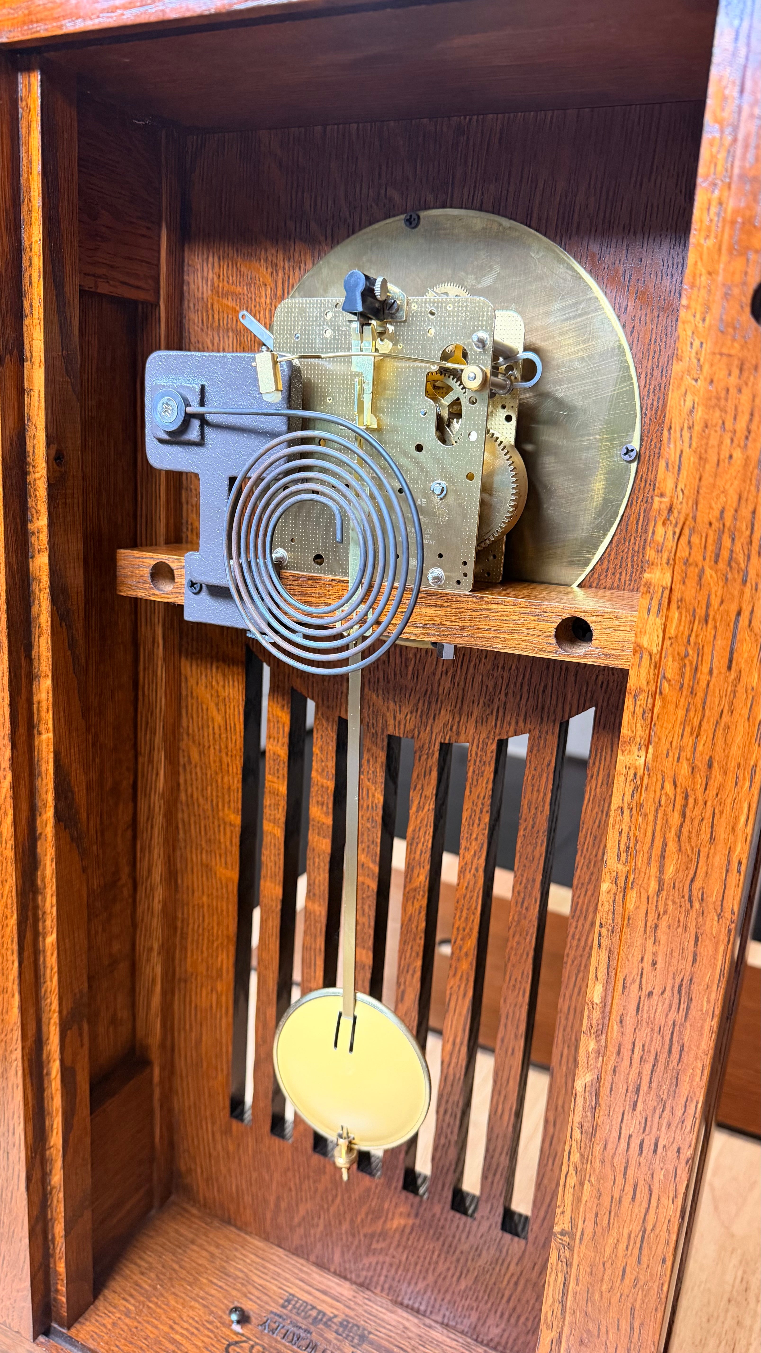 Stickley Wedding Mantel Clock | Mission Oak Onondaga Hermle Mechanical Movement