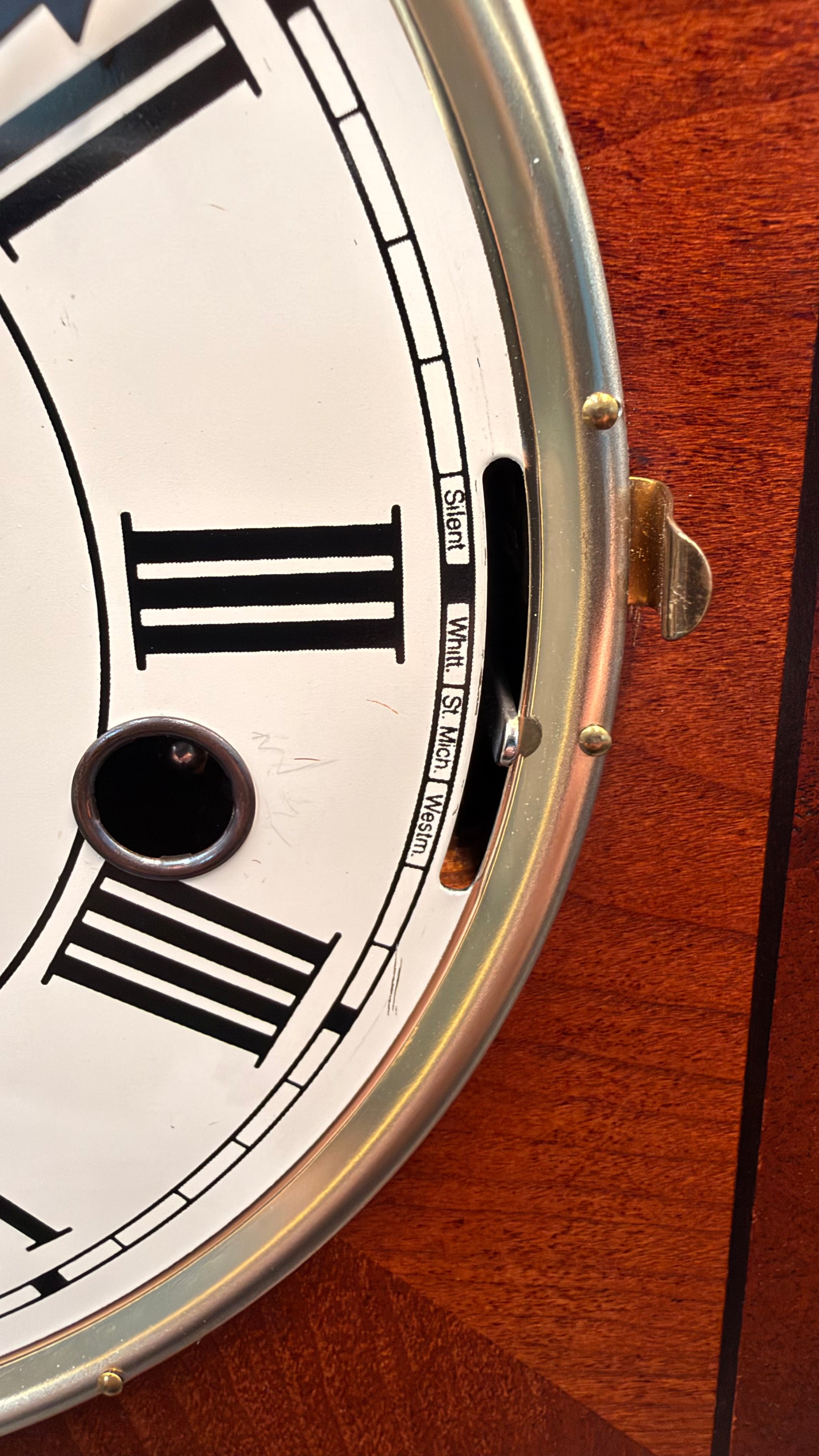 Howard Miller Mahogany Mantel Clock – Hermle Triple Chime Movement