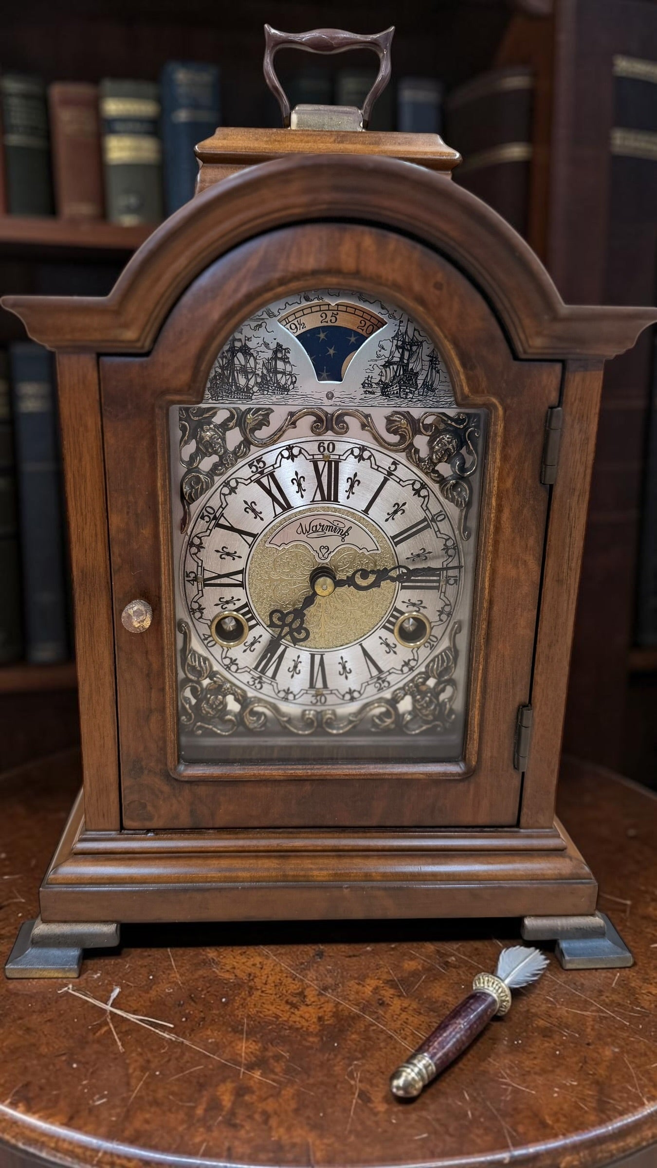 Warmink WUBA Dutch Bracket Clock – Moonphase Dial Fully Serviced