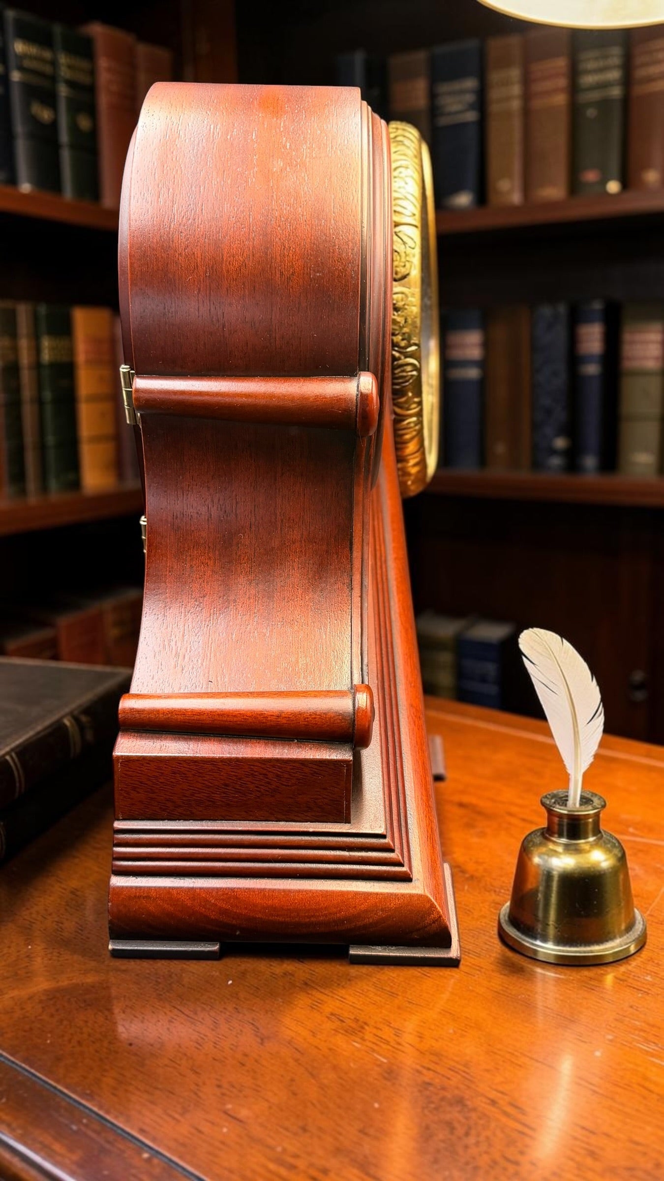 Seth Thomas Westminster Chime Mantel Clock – Pristine Tambour Case – Classic Executive Desk Clock – Vintage