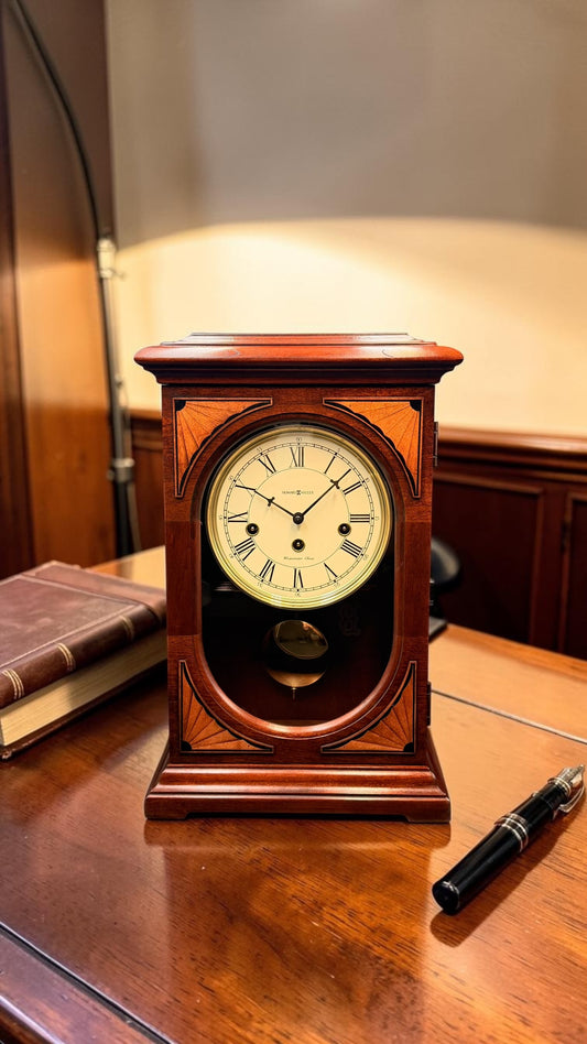 Vintage Howard Miller Westminster Chime Mantel Clock – German Hermle Mechanical Pendulum Movement