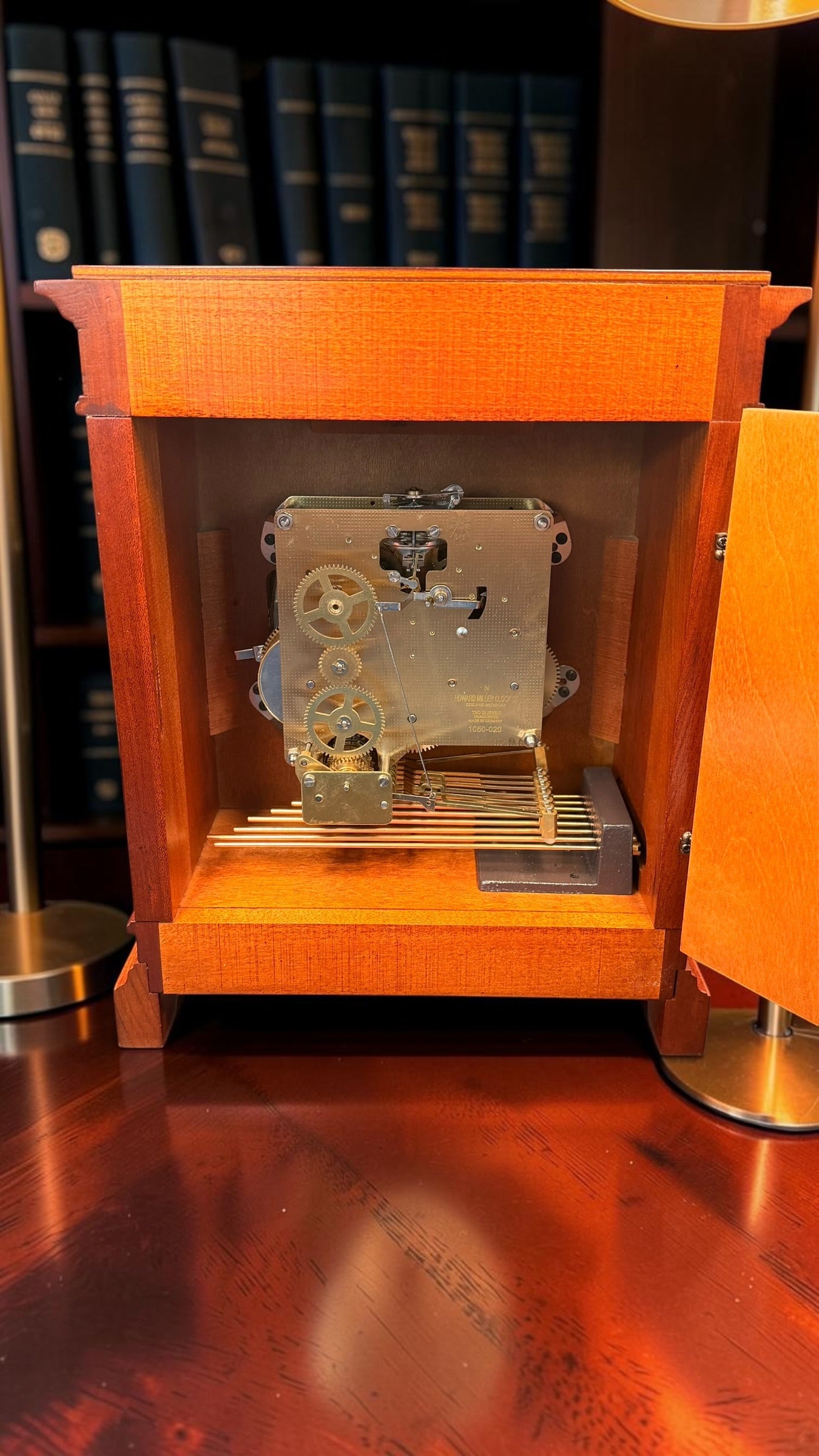 Howard Miller Mahogany Mantel Clock – Hermle Triple Chime Movement