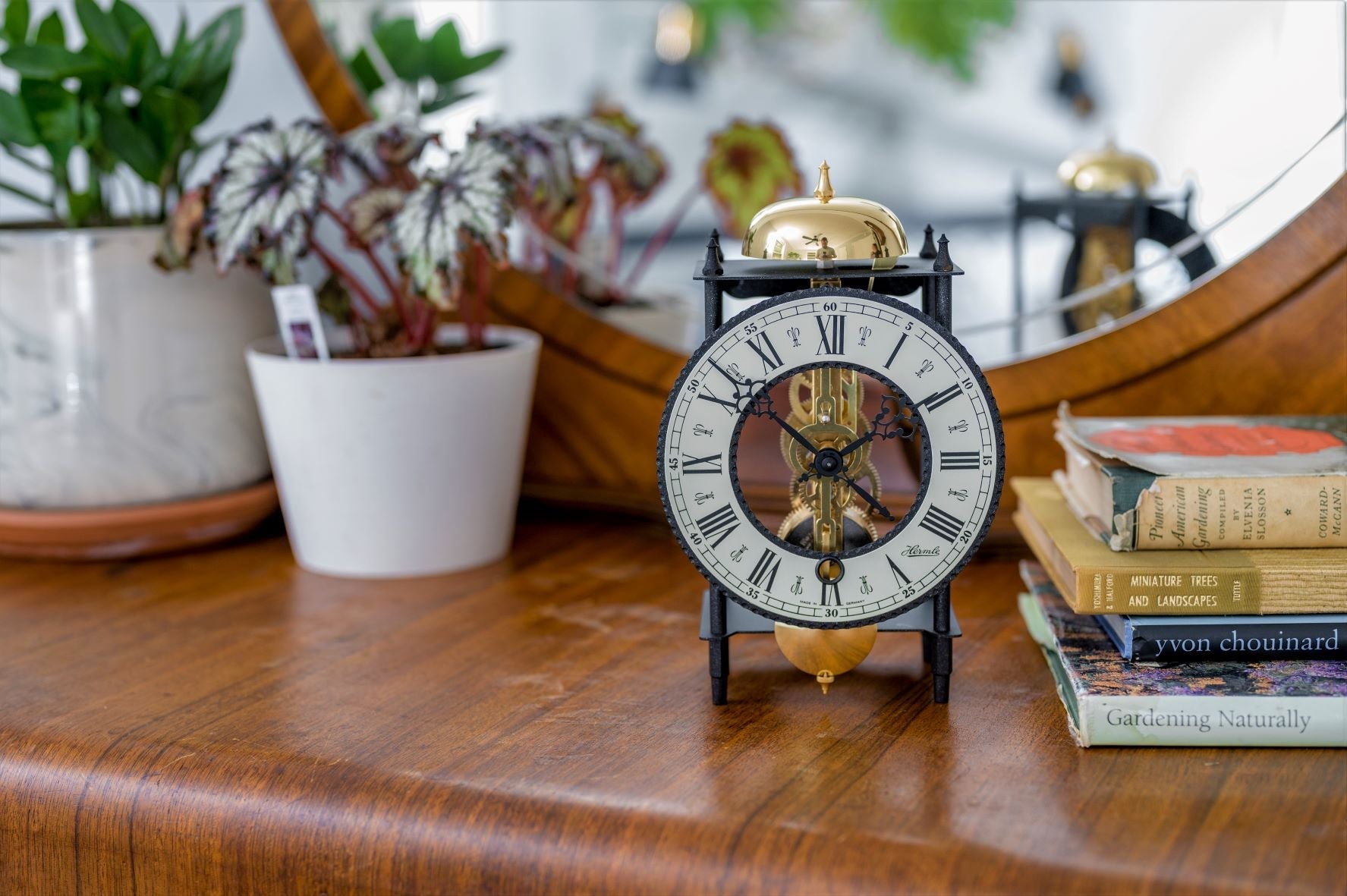 Galahad II skeleton table clock room setting photo