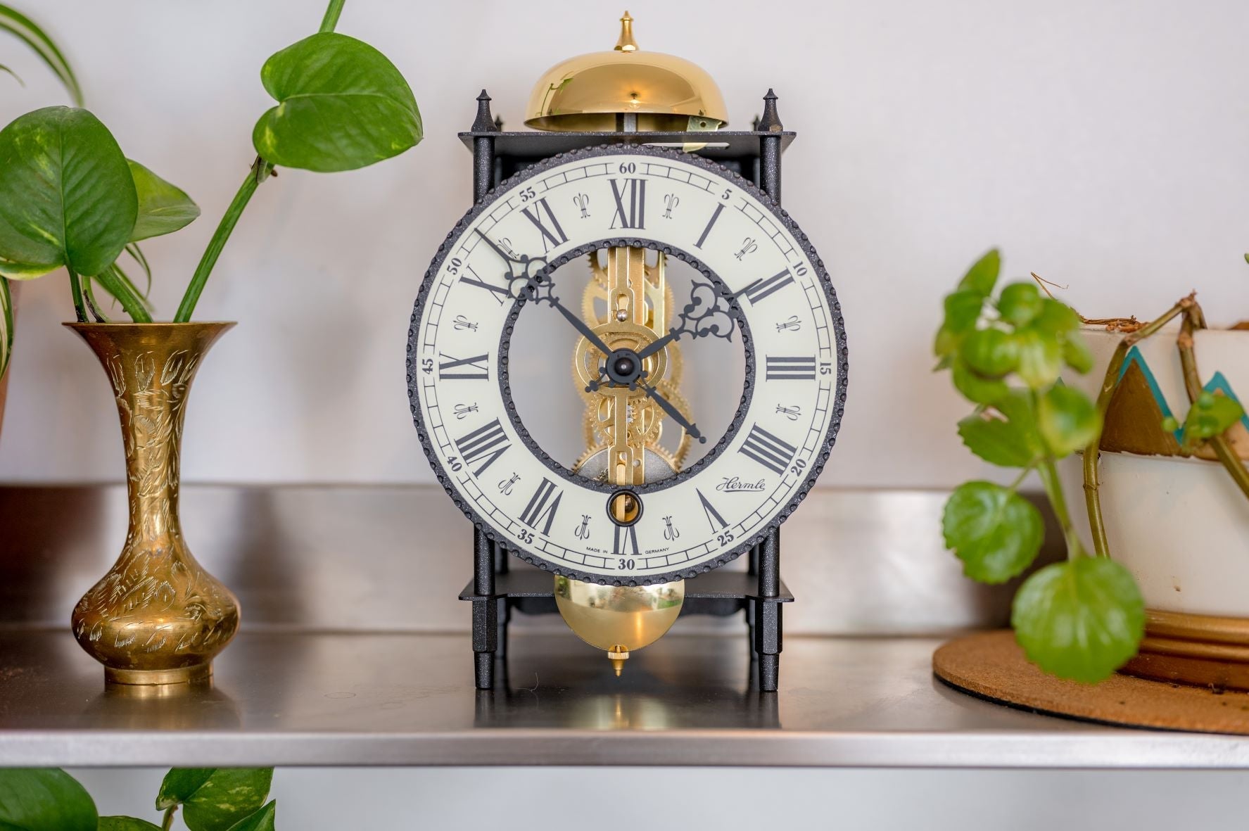 Galahad II skeleton table clock lifestyle photo