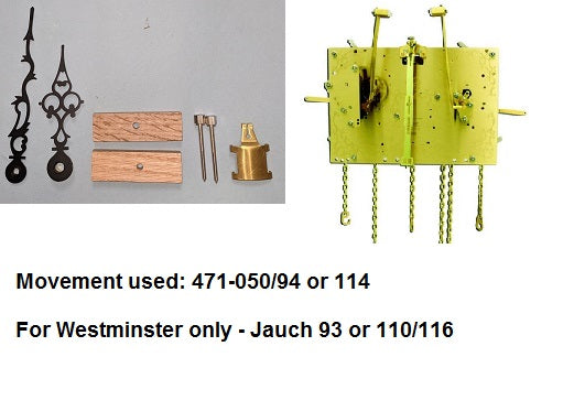 Jauch 110/116 to Hermle Complete Conversion Kit — Westminster
