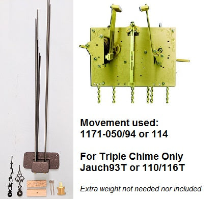 Jauch 110/116 to Hermle Complete Conversion Kit — Triple Chime