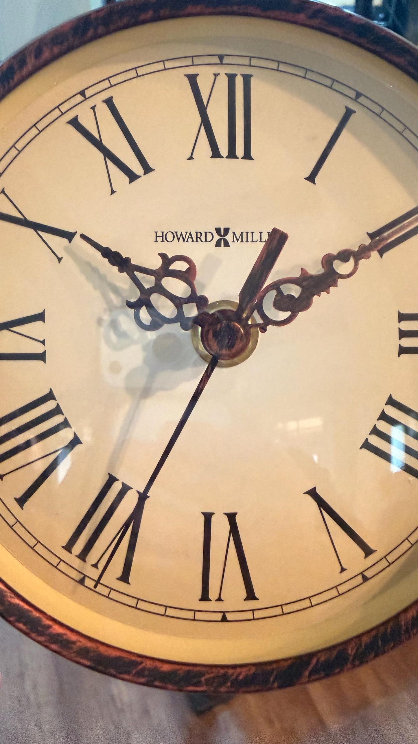 Howard Miller Devahn Wall Clock – Antique Bronze Wrought Iron Pendulum (625-241)