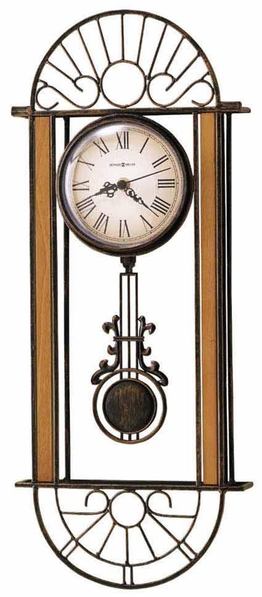 Howard Miller Devahn Wall Clock – Antique Bronze Wrought Iron Pendulum (625-241)