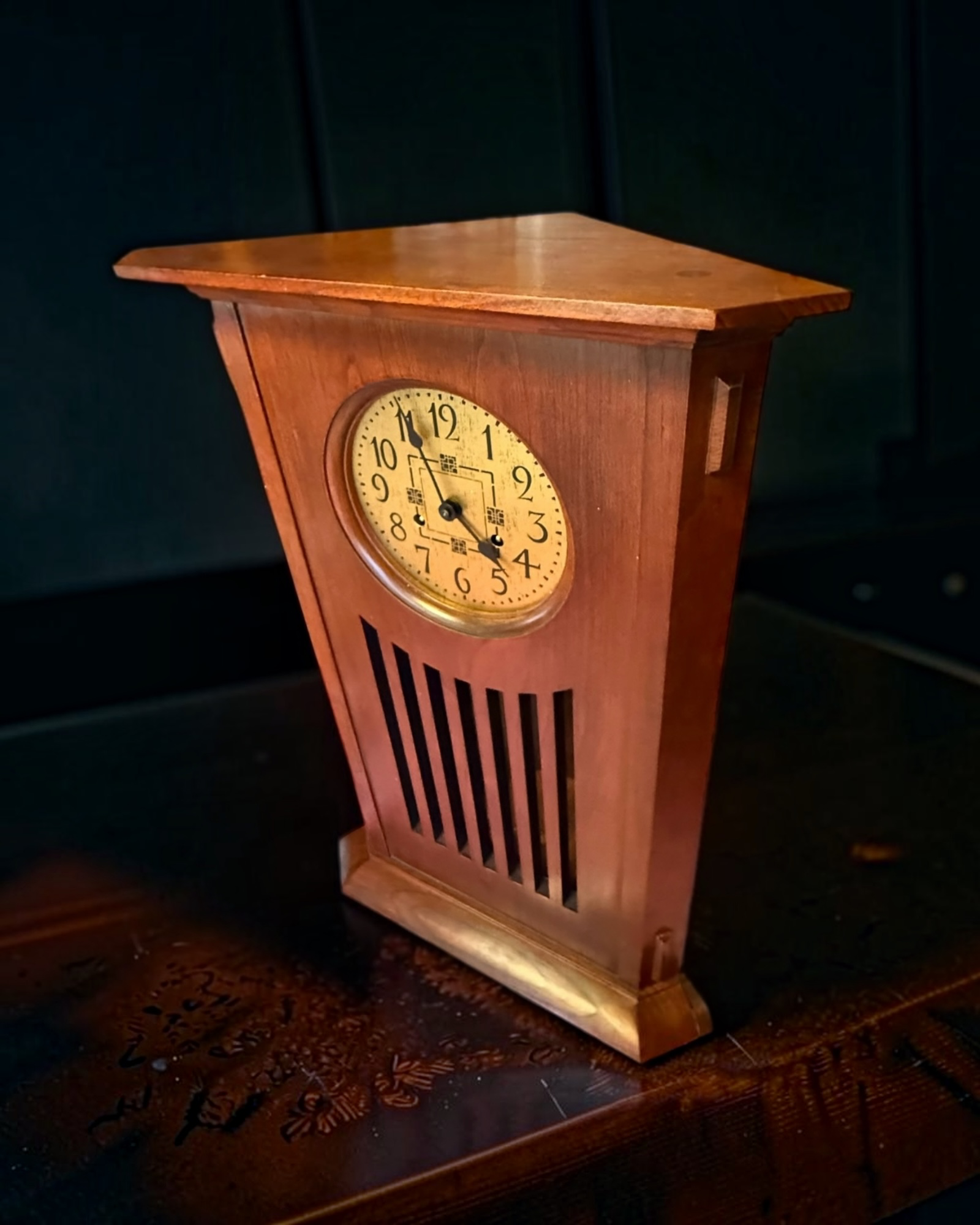Stickley Wedding Corner Clock – Madison Cherry, Mission Arts Crafts (NOS)
