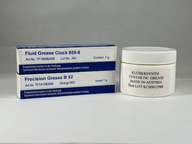 Clock grease selection from Butterworth Clocks