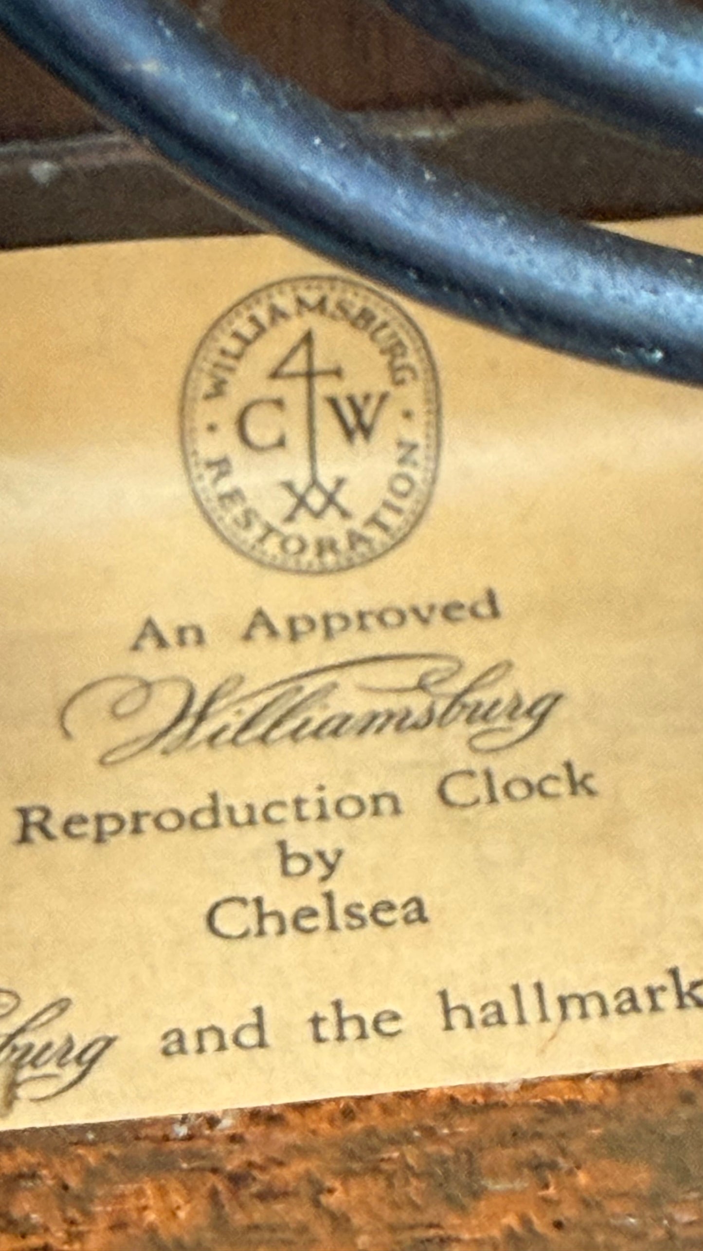 Chelsea Williamsburg Restoration Wythe House Mantel Clock Working Perfectly With Original Key