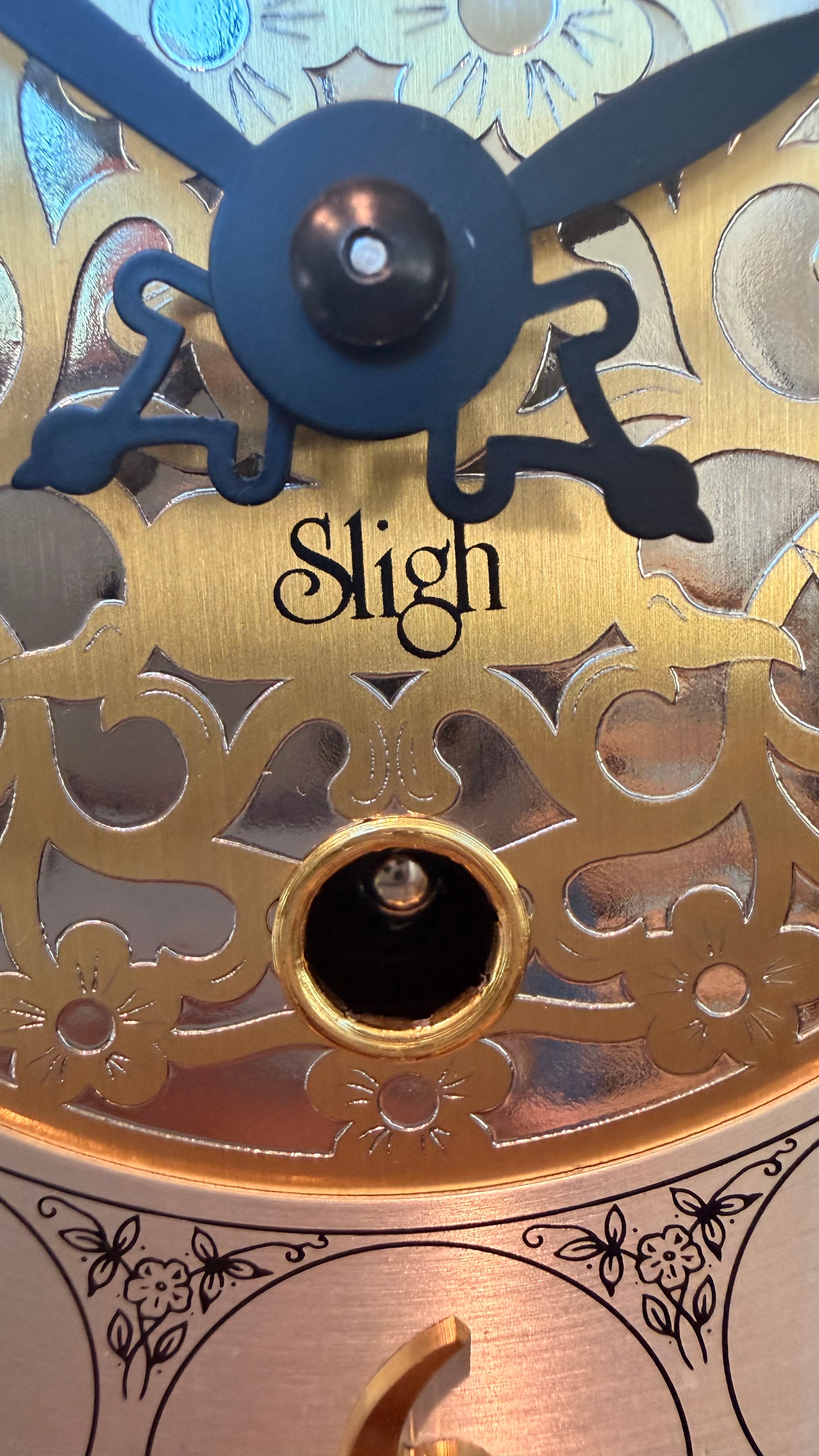 Sligh Legacy Series Triple Chime Wall Clock Moon Dial Hermle 1051-030 Movement
