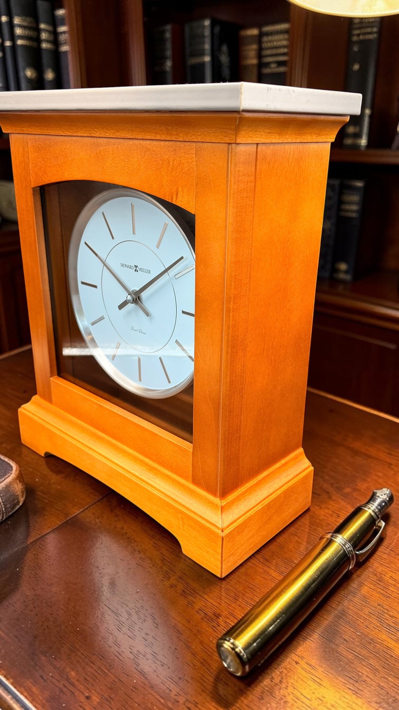 Howard Miller Dual Chime Mantel Clock | Quartz Kieninger German Design Movement | Westminster & Ave Maria | Modern Howard Miller