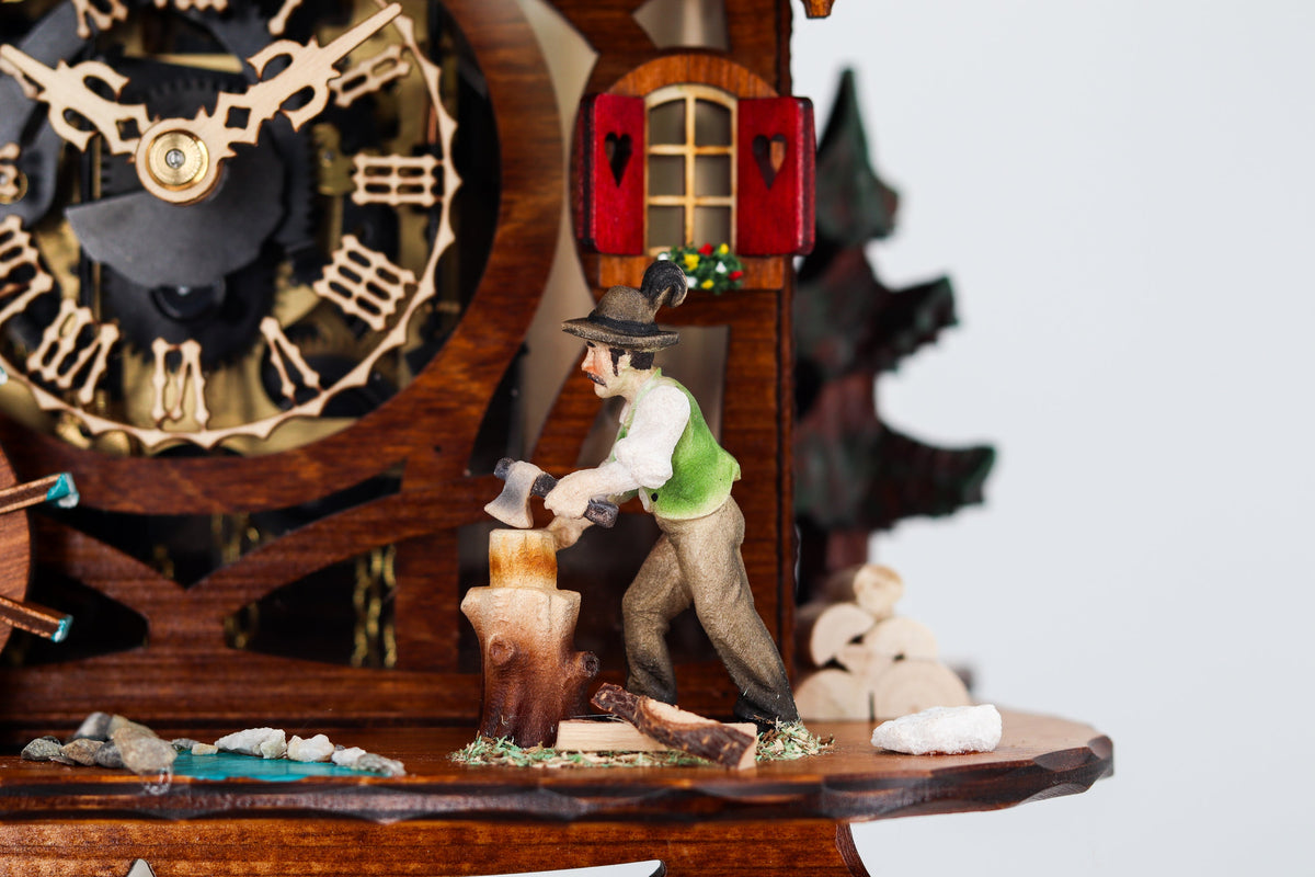 Anton Schneider MT 6667/9 The Mill cuckoo clock, detail view