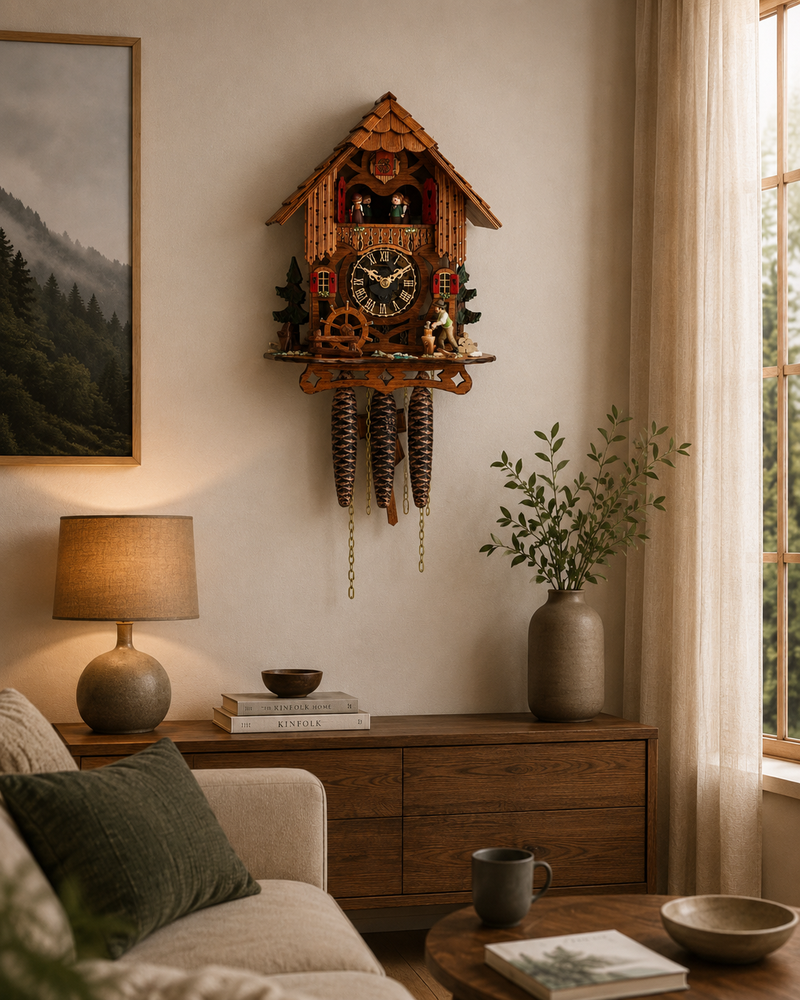 Anton Schneider MT 6667/9 The Mill cuckoo clock, room setting