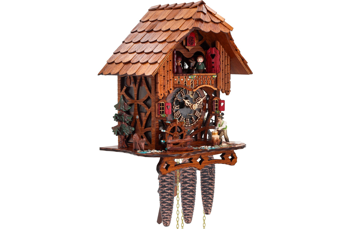 Anton Schneider MT 6667/9 The Mill cuckoo clock, side view