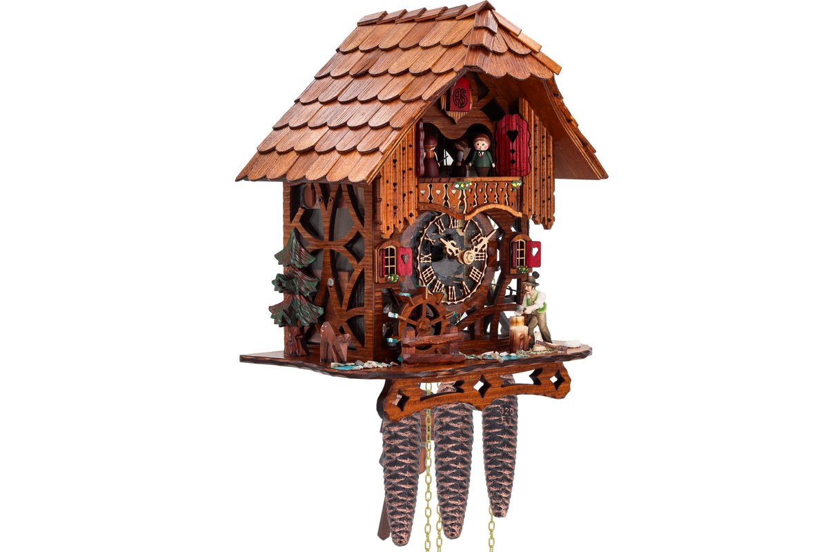 Anton Schneider MT 6667/9 The Mill cuckoo clock, side view