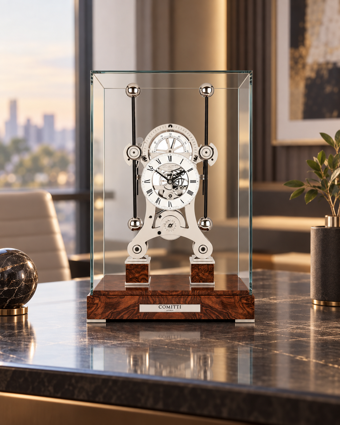 The Navigator – Rhodium & Burr Walnut