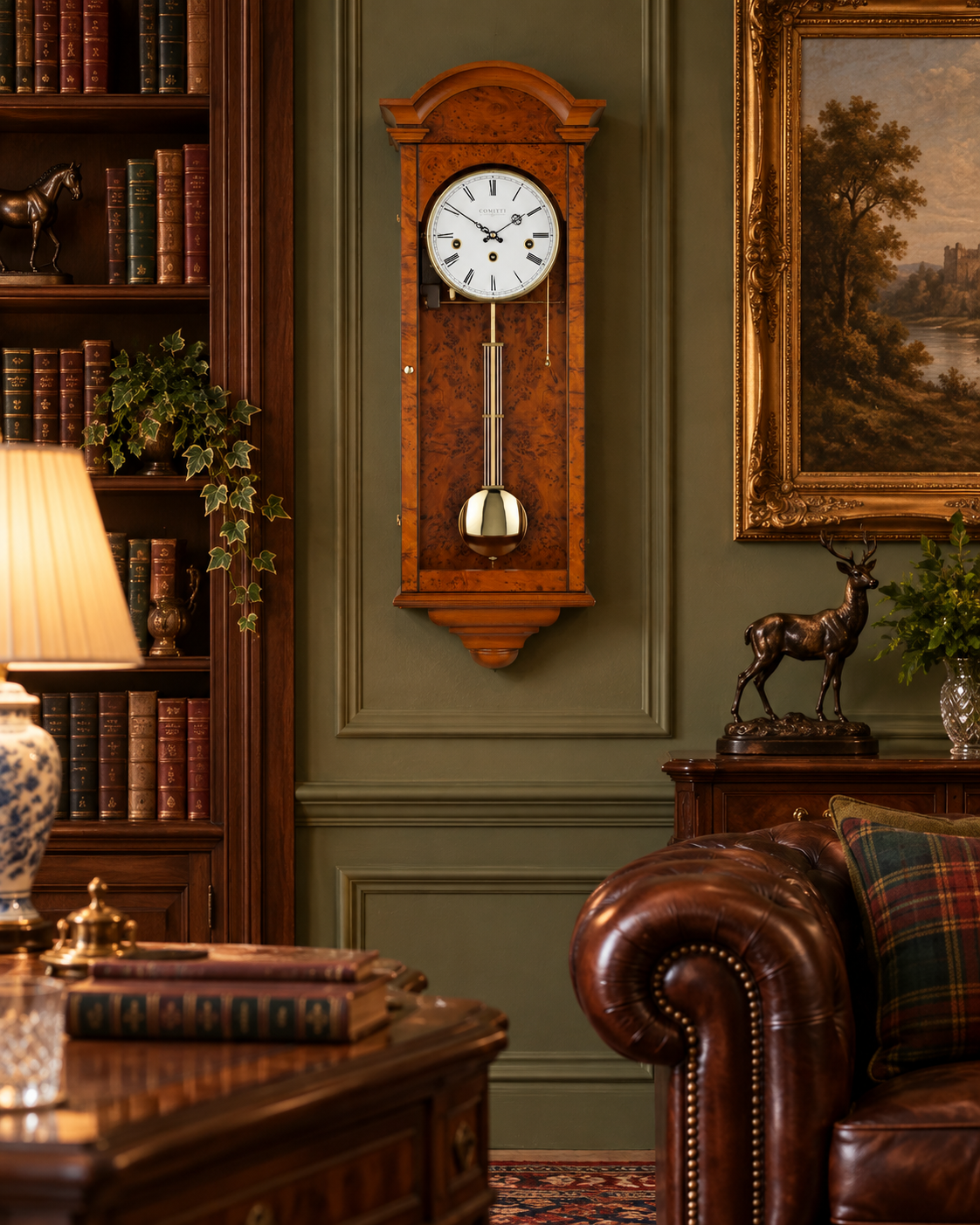 The Oxford Wall Clock – Burr Yew