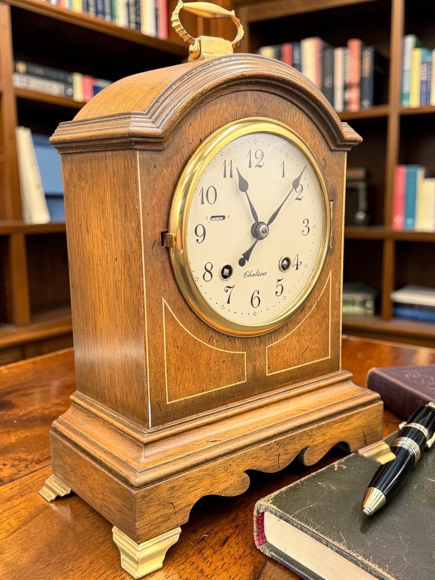 Chelsea Williamsburg Restoration Wythe House Mantel Clock Working Perfectly With Original Key