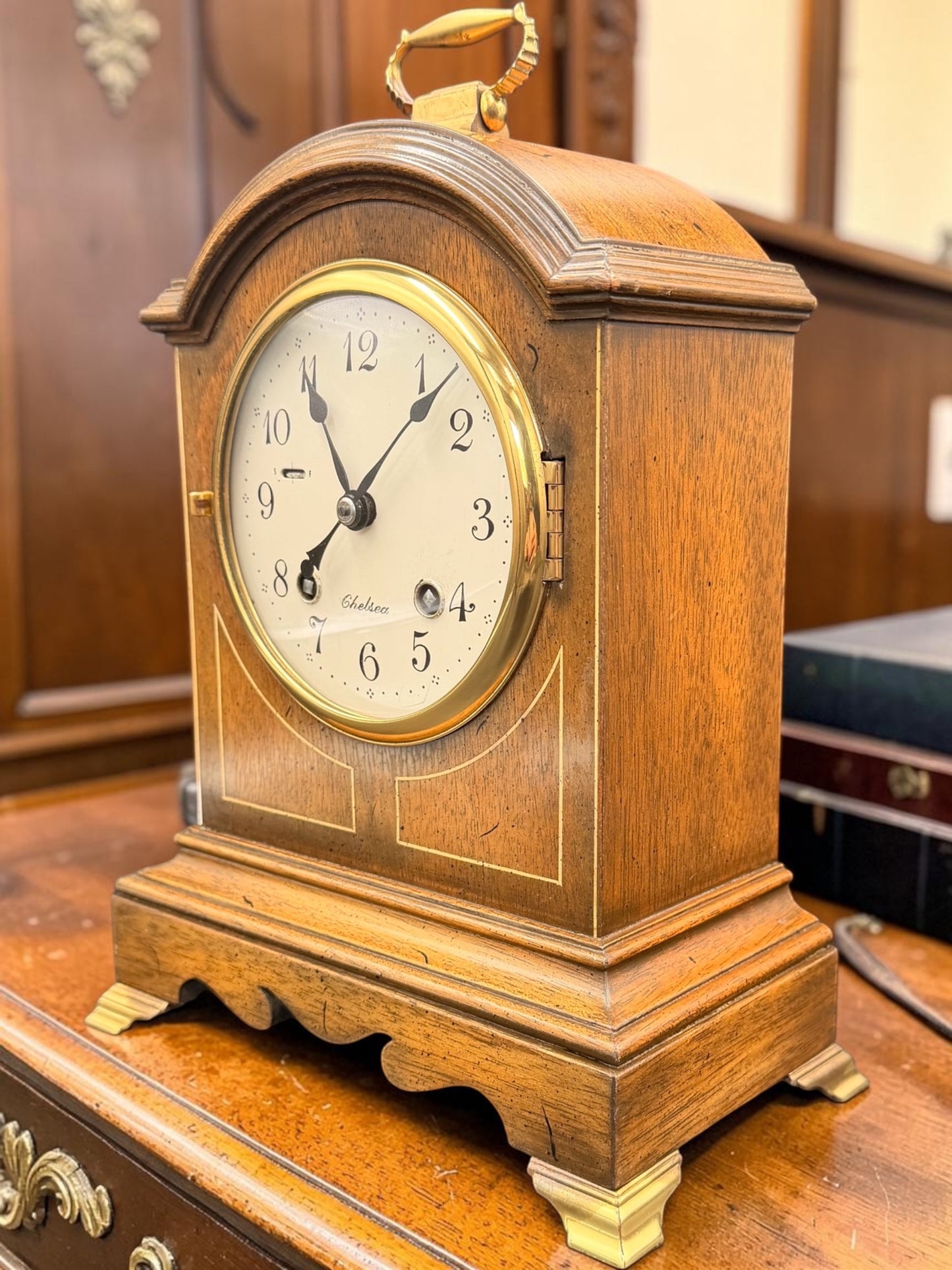 Chelsea Williamsburg Restoration Wythe House Mantel Clock Working Perfectly With Original Key