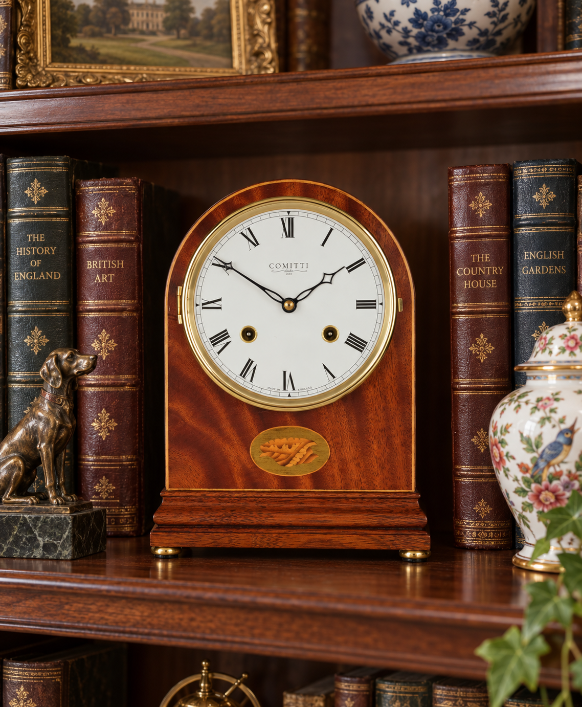 The Regency Arch-Top Mantel Clock – Mahogany, Bell Strike