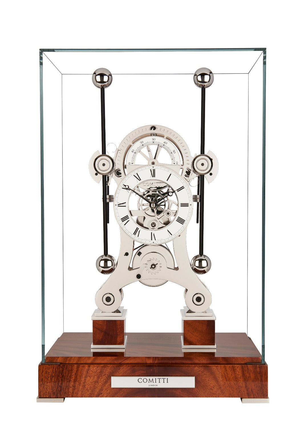 Comitti The Navigator – Rhodium & Mahogany – front view