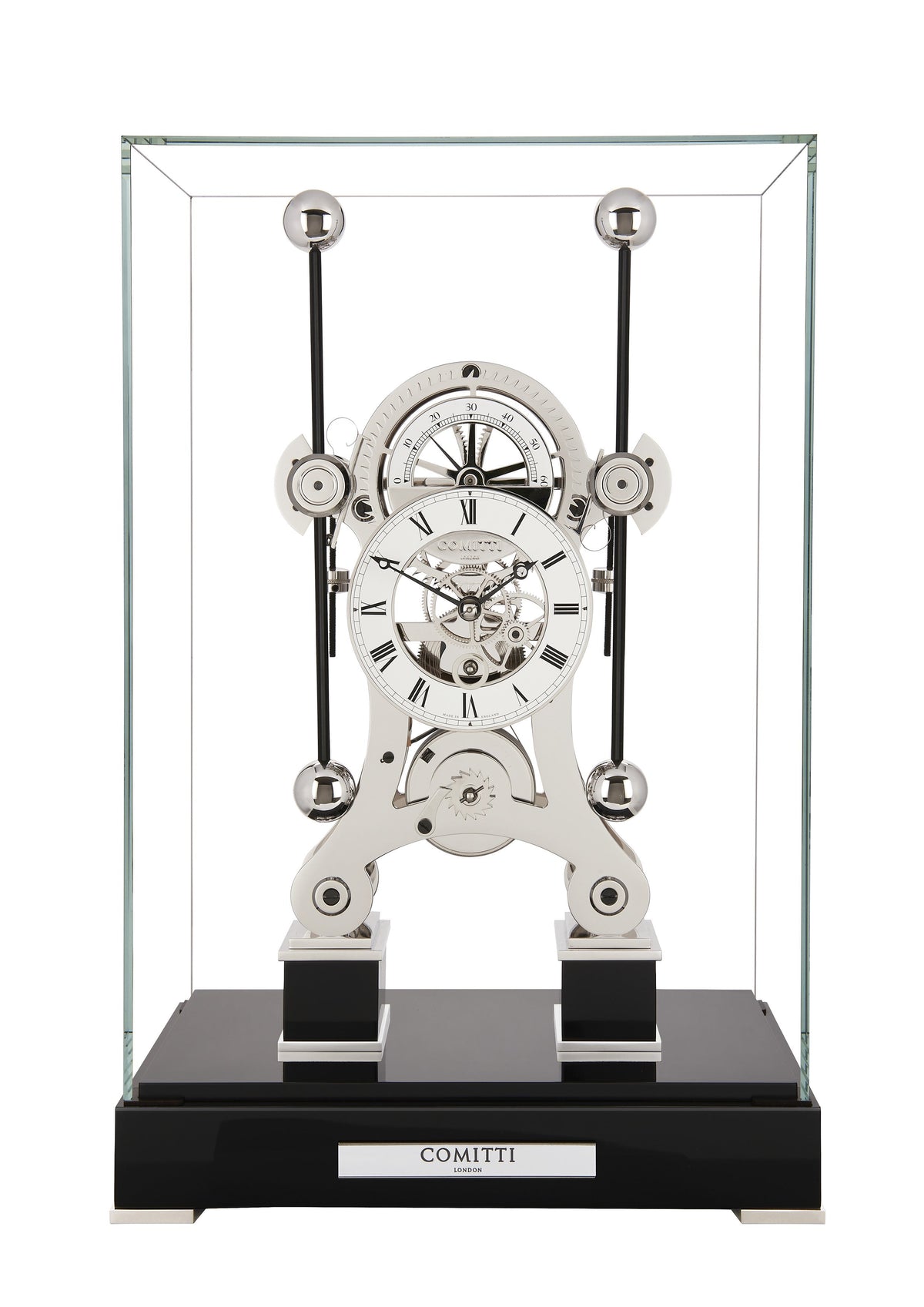 Comitti The Navigator – Rhodium & Black Lacquer – front view
