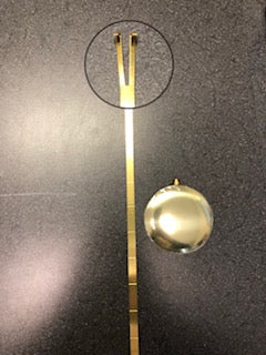 Polished Quartz Pendulum - Length 16in Breakaway style - Disk Diameter 2 3/4in - used on SQM512HT hi-torque movts. – part SQ…