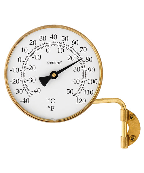 Weems & Plath Conant Vermont Dial Thermometer in Living Finish Brass