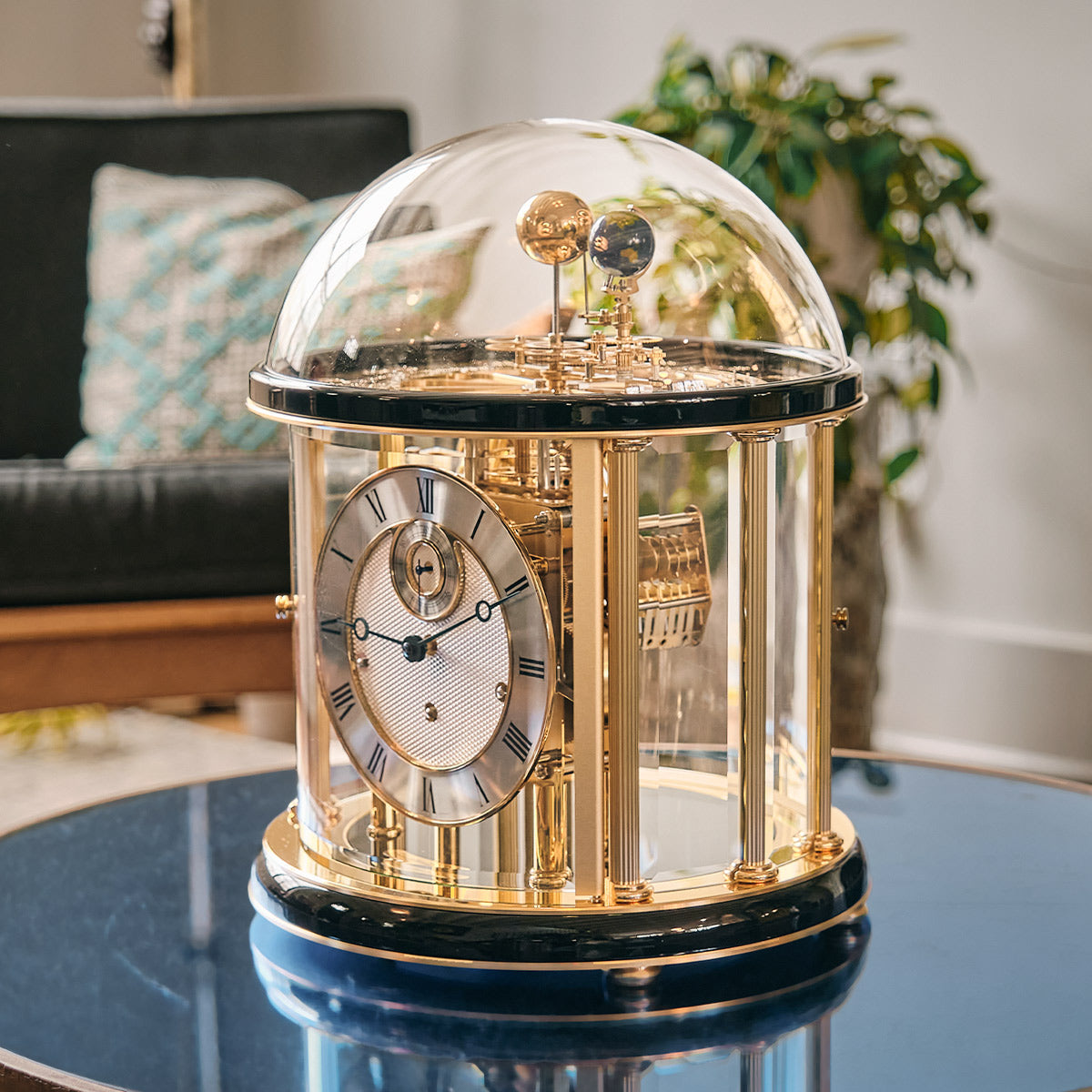 Hermle Tellurium Brass Mantel Clock