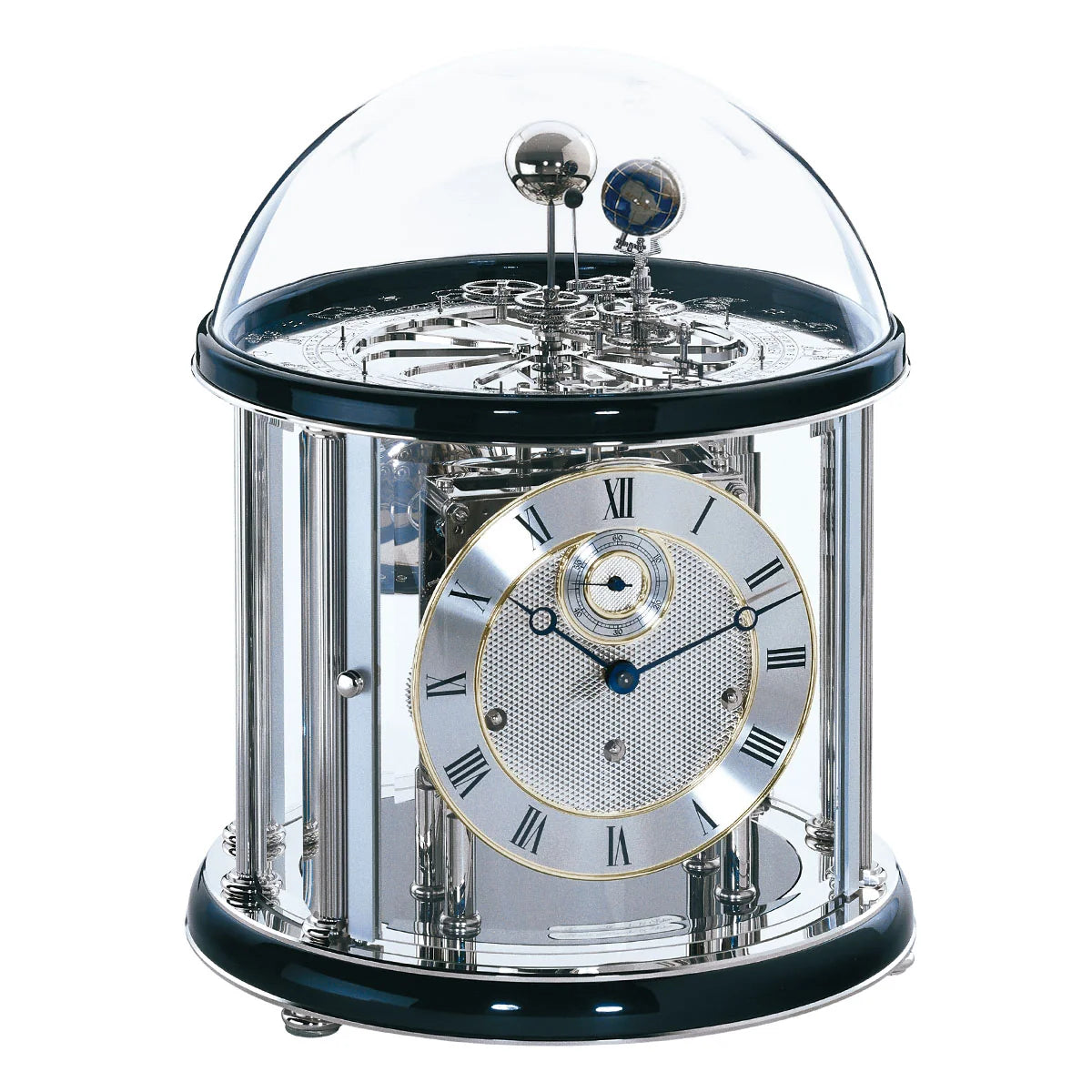 Hermle Tellurium Nickel Mantel Clock