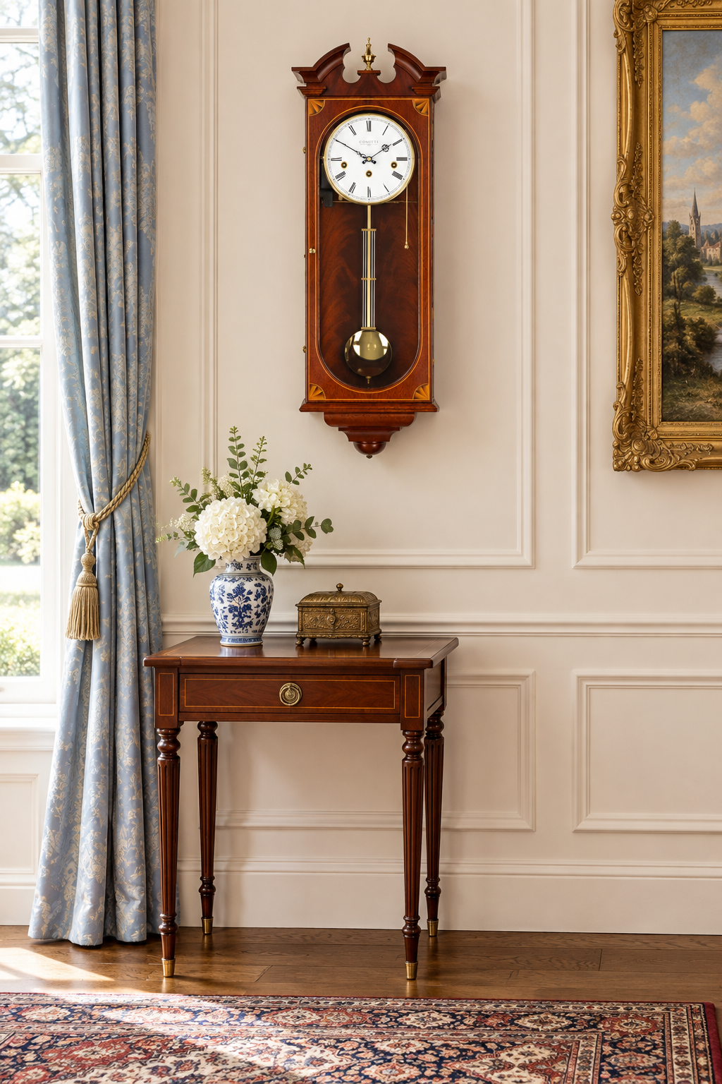 The Sheraton Wall Clock – Mahogany