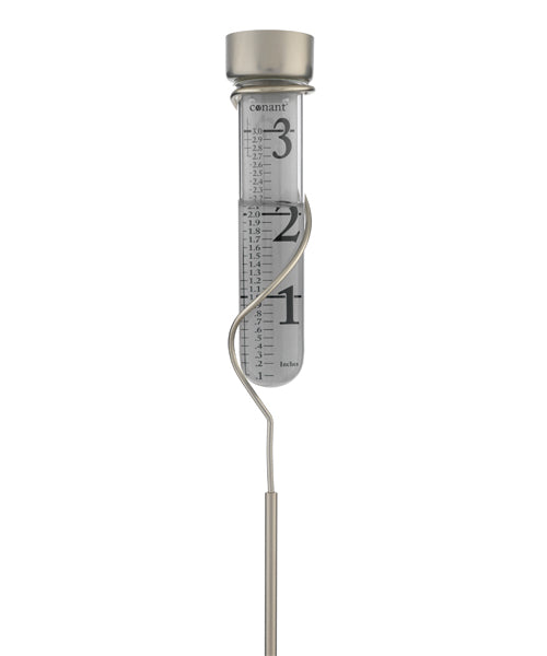 Weems & Plath Conant Décor Grande View High-Contrast Black Rain Gauge in Satin Nickel