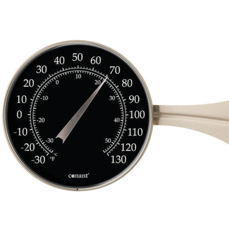 Weems & Plath Conant Décor 8.5-Inch Black Dial Thermometer in Satin Nickel