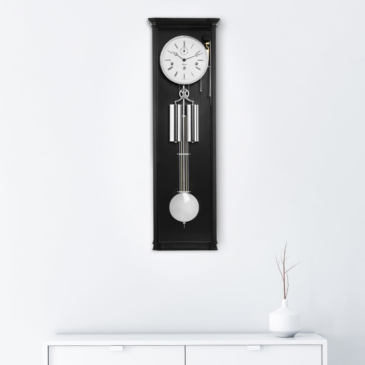 Hermle William Regulator Wall Clock - Black