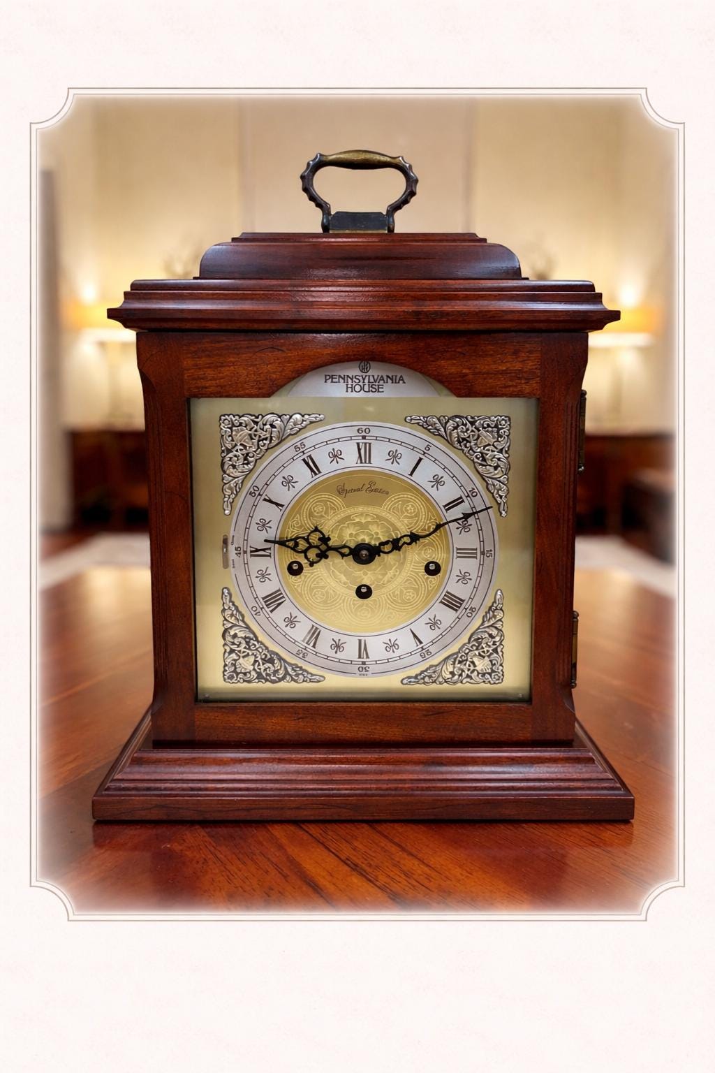Pennsylvania House Mantel Clock – Brand New Hermle Movement – Westminster Chime – Heirloom Mechanical Bracket Clock