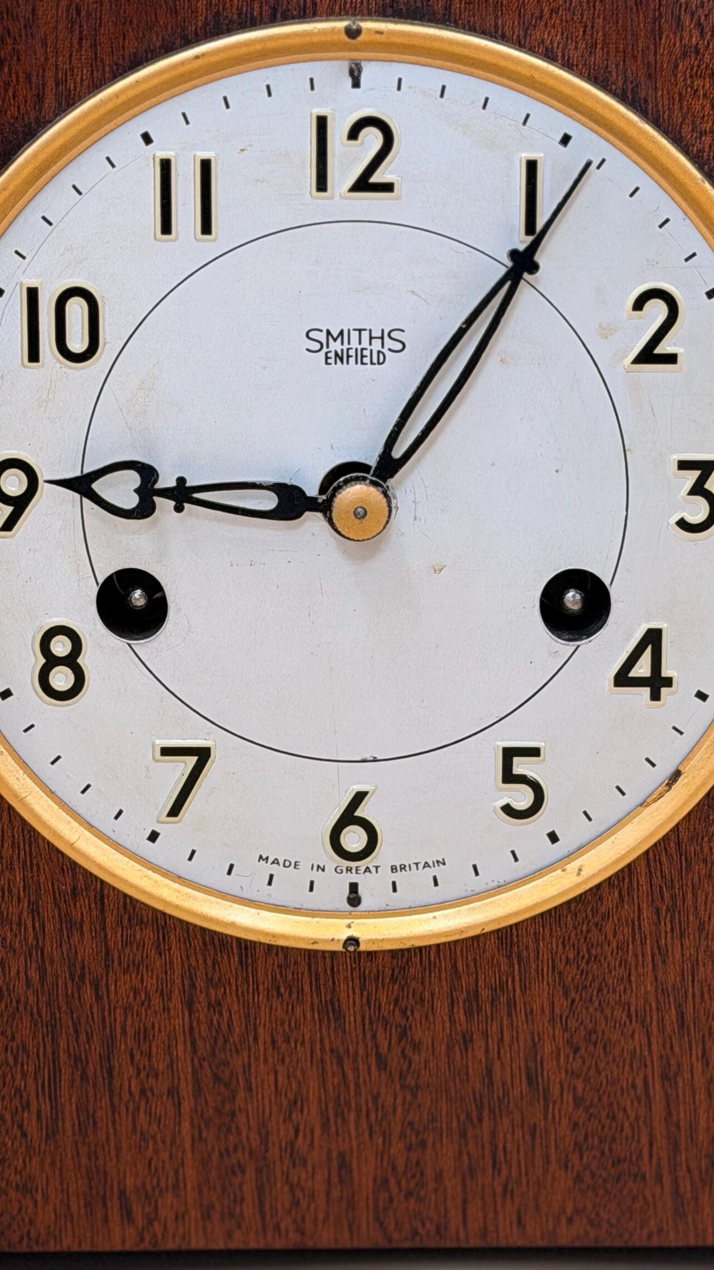 Vintage Smiths Enfield Mantel Clock – 8 Day Time & Strike – Made in England – Fully Serviced