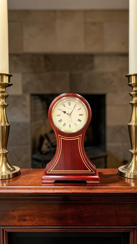 Linden Mahogany Mantel Clock – Elegant Roman Dial – Pristine Condition