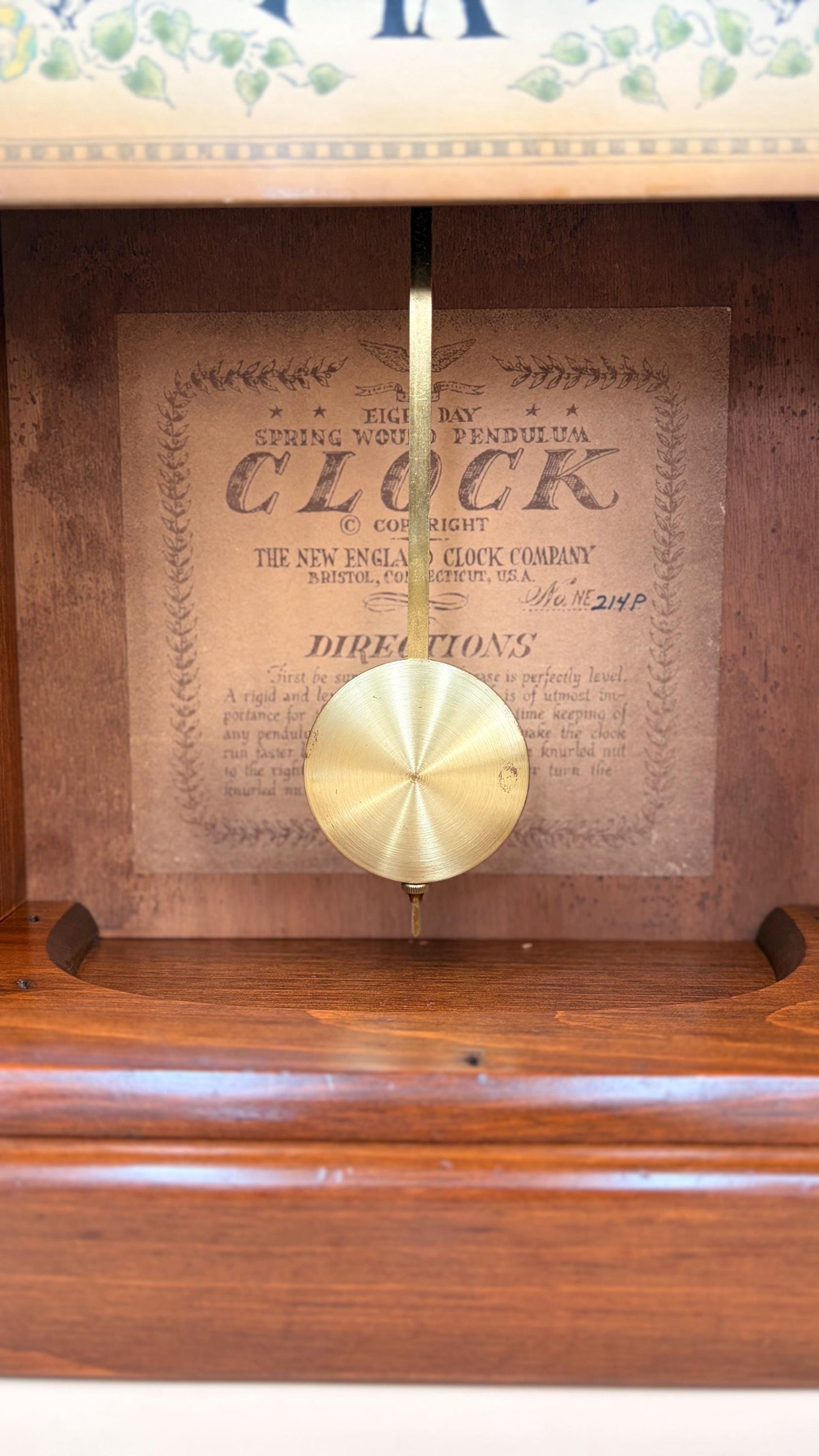 Antique New England Clock Co. Pine Shelf Clock — Time-Only — Running & Serviced