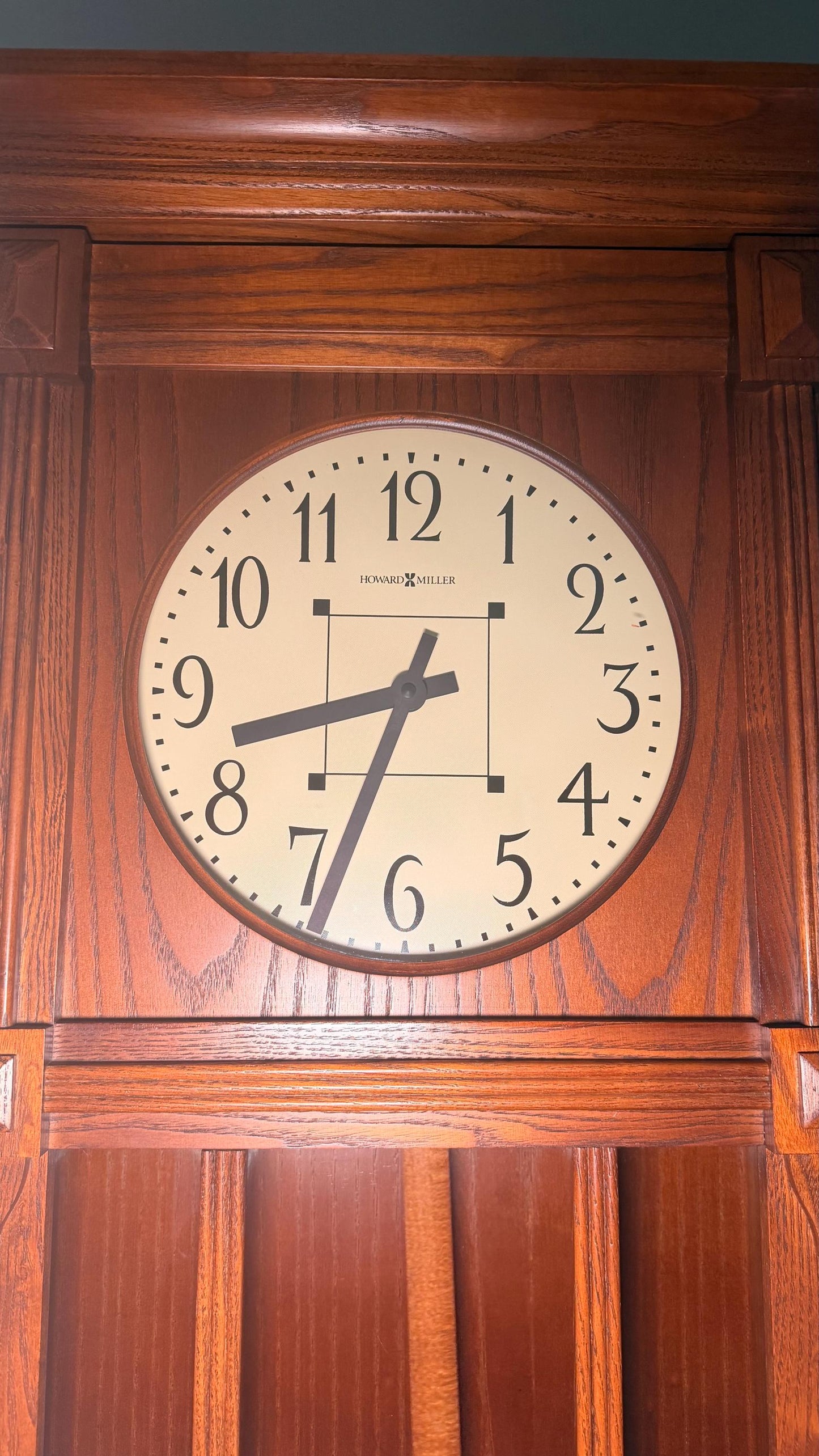 Howard Miller Ashbee II Wall Clock | Mission Oak Pendulum, Dual Chime