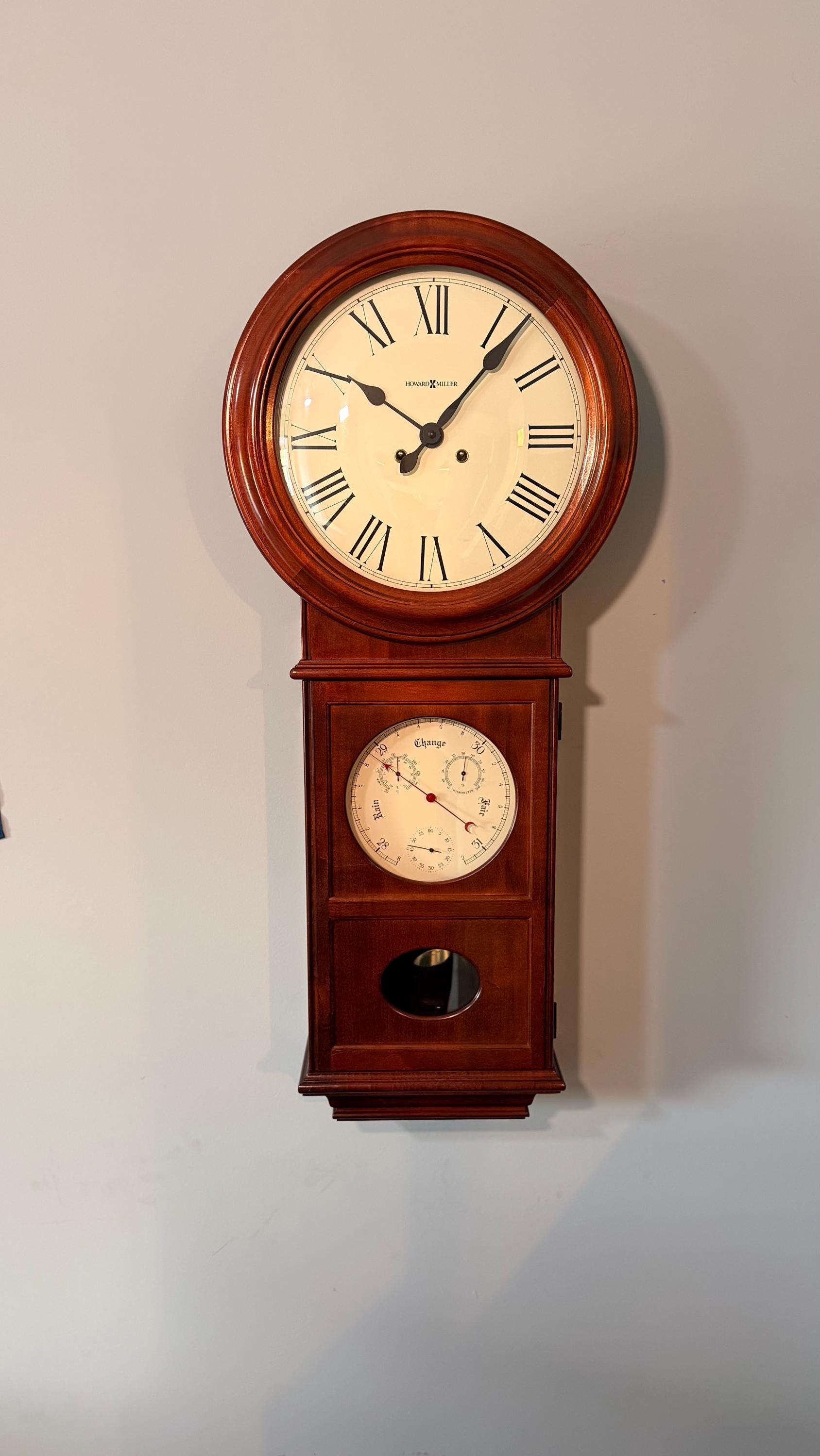 Howard Miller Lawyer Wall Clock - Executive Mechanical Timepiece - Bim Bam Chime