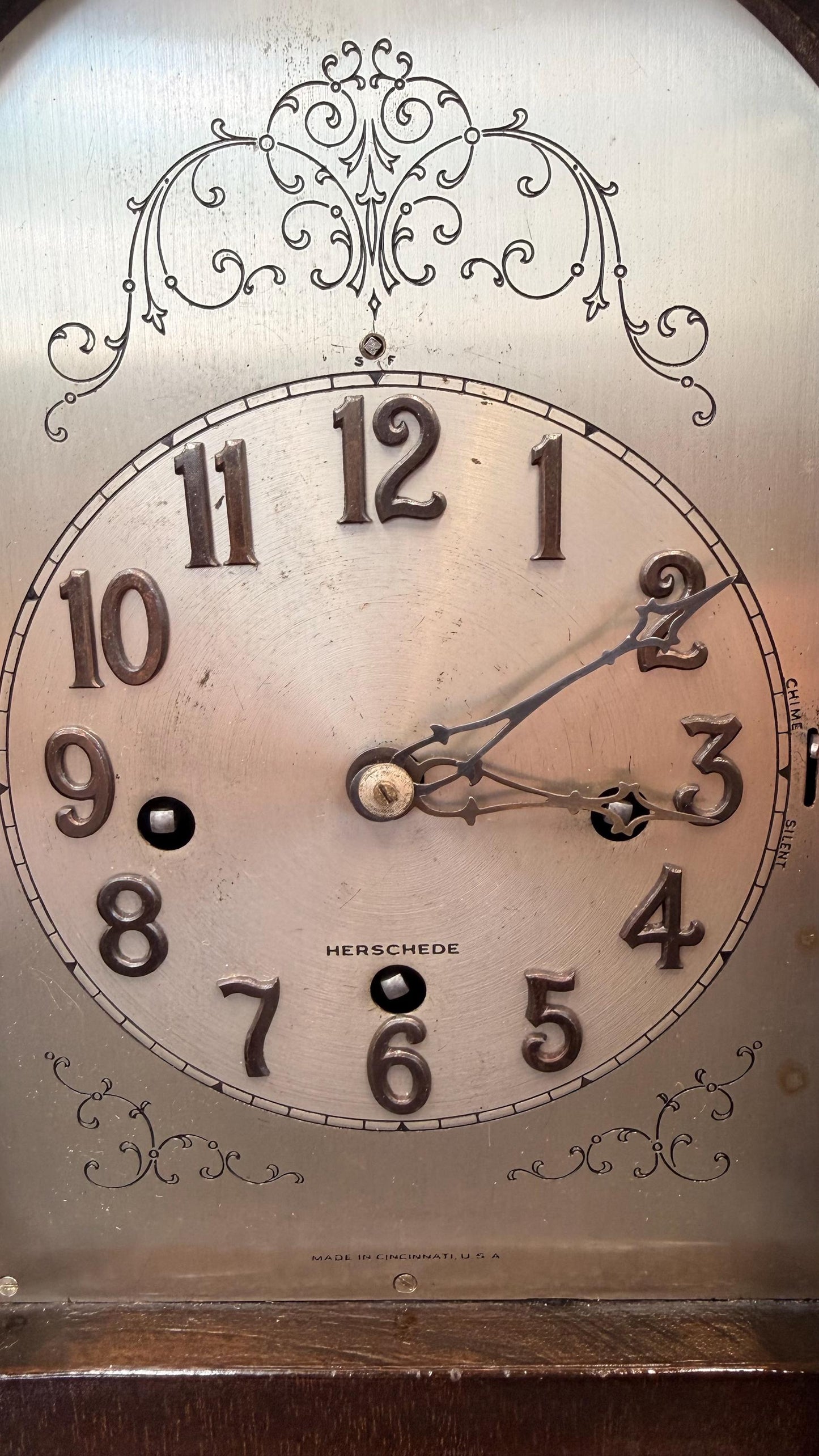 Antique Herschede Westminster Chime Mantel Clock Working Cincinnati USA