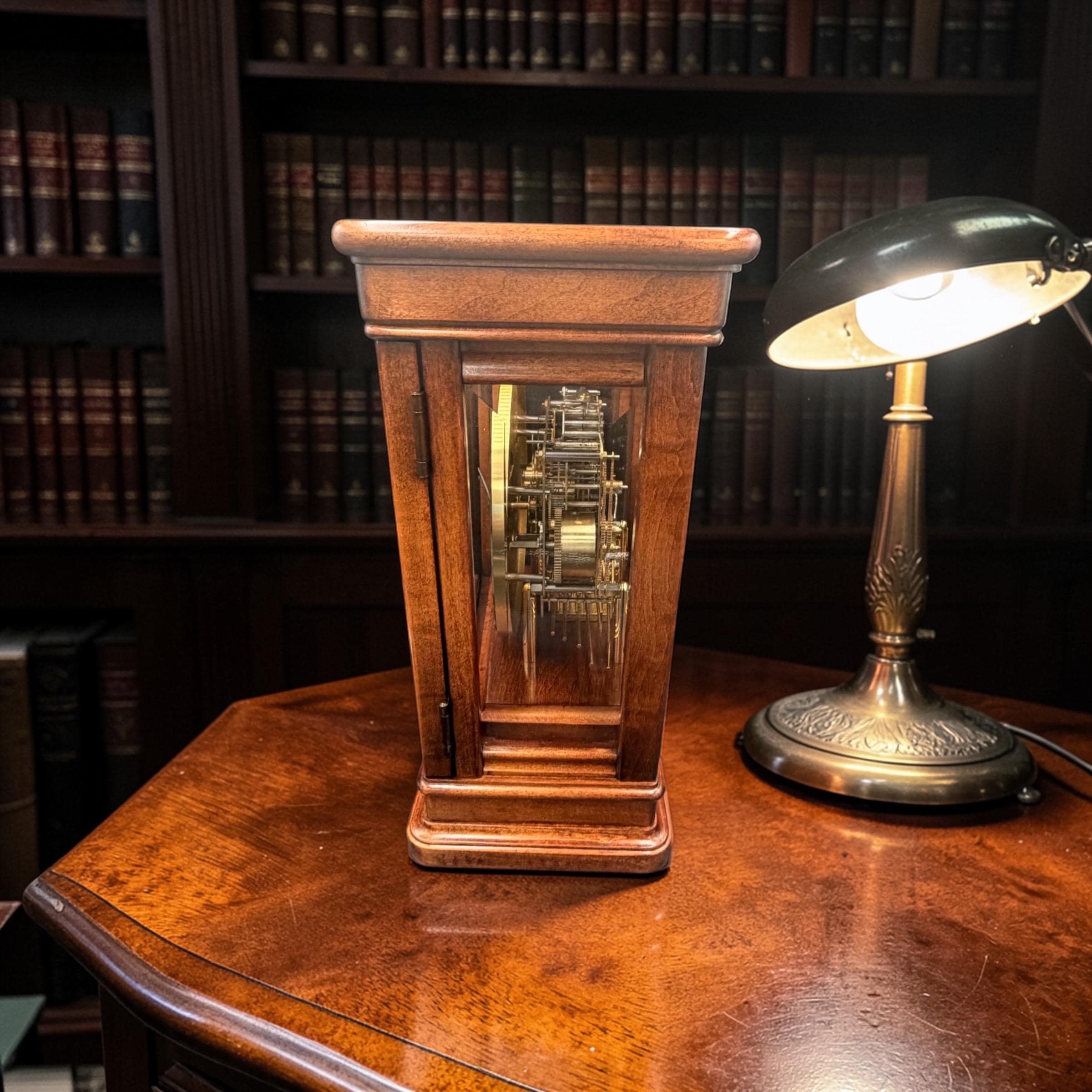 Vintage Howard Miller German Westminster Mantel Clock – Glass Case