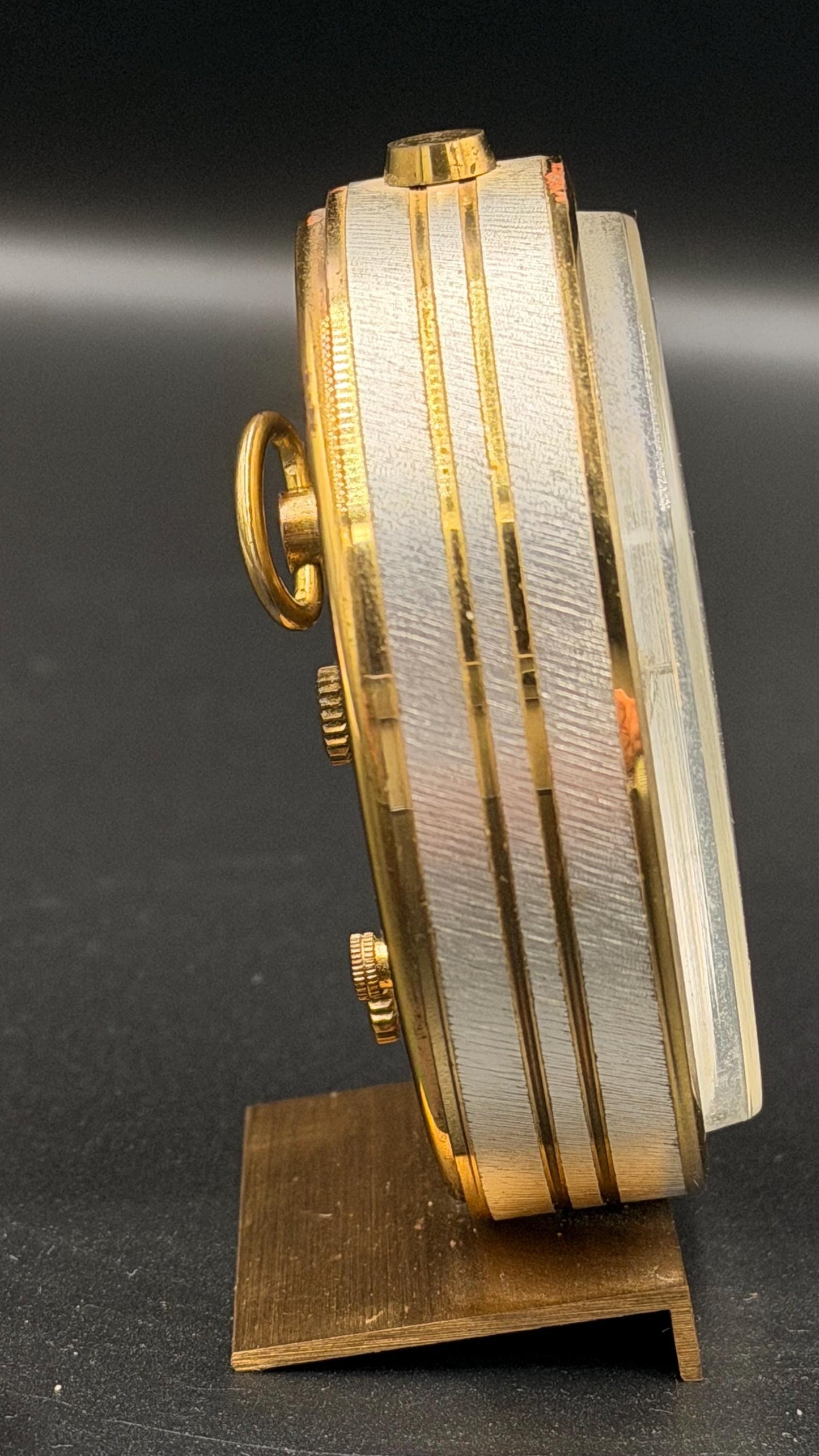 Seth Thomas Fashionette Alarm Clock – Mid Century Modern Brass Desk Clock, Original Box