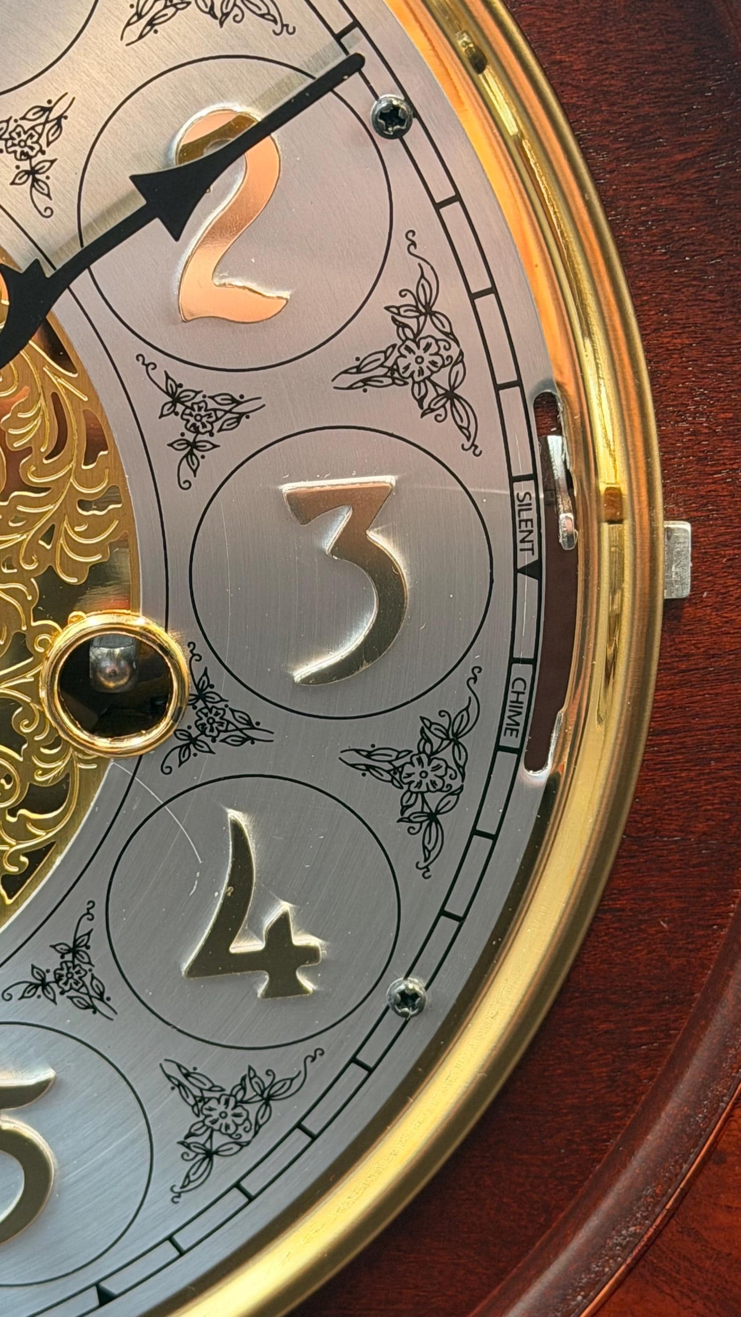 Howard Miller Barrett Mantel Clock – Cherry Tambour Case, Kieninger Westminster Chime